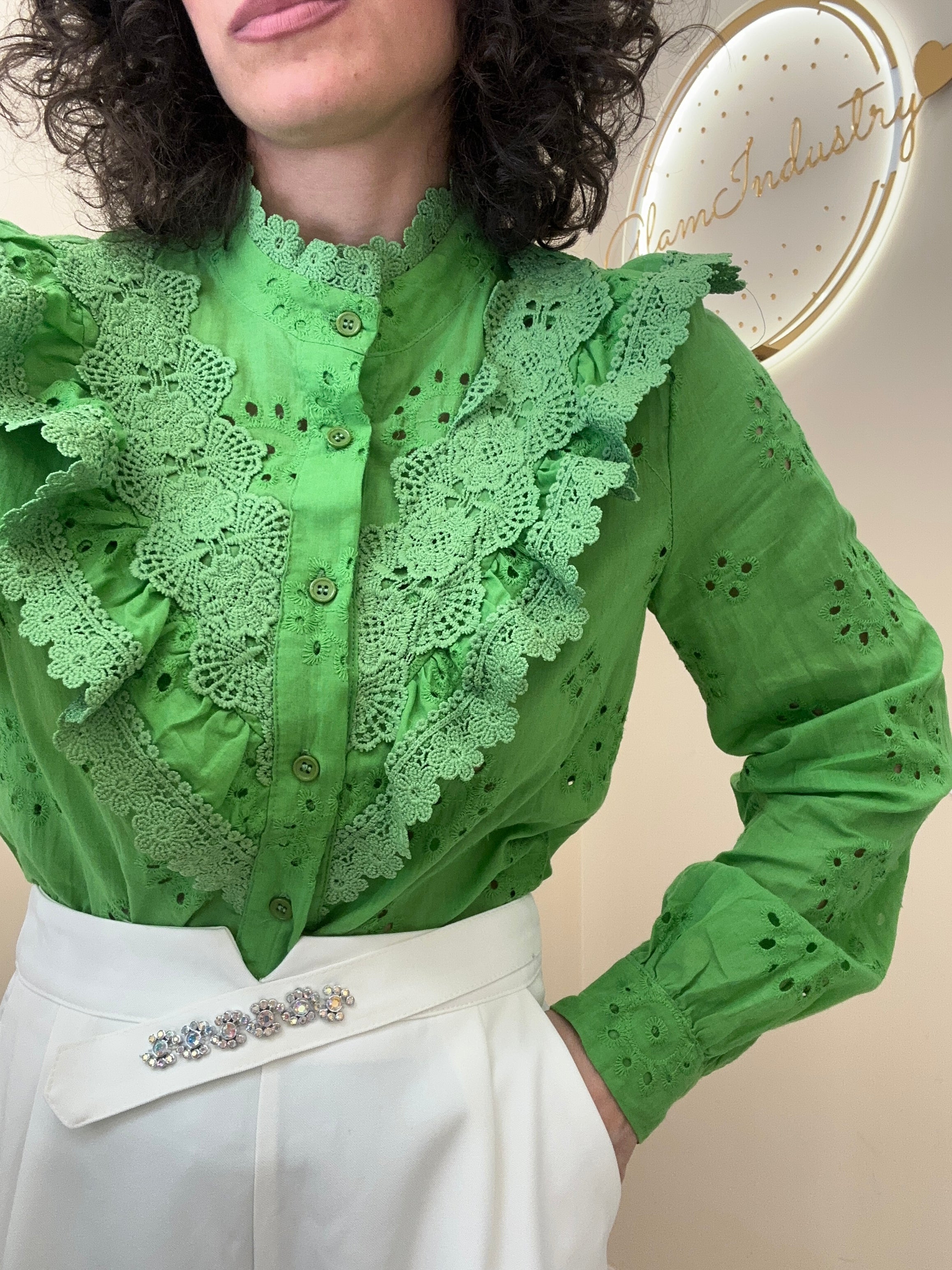 Camicia lavorata VERDE
