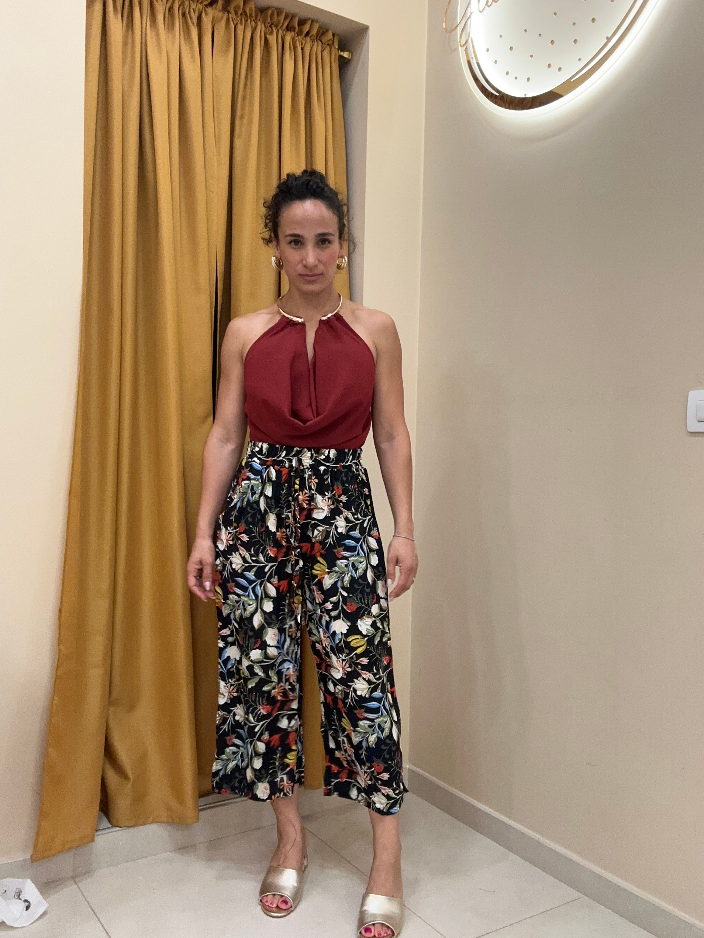 Pantalone caviglia fiorato