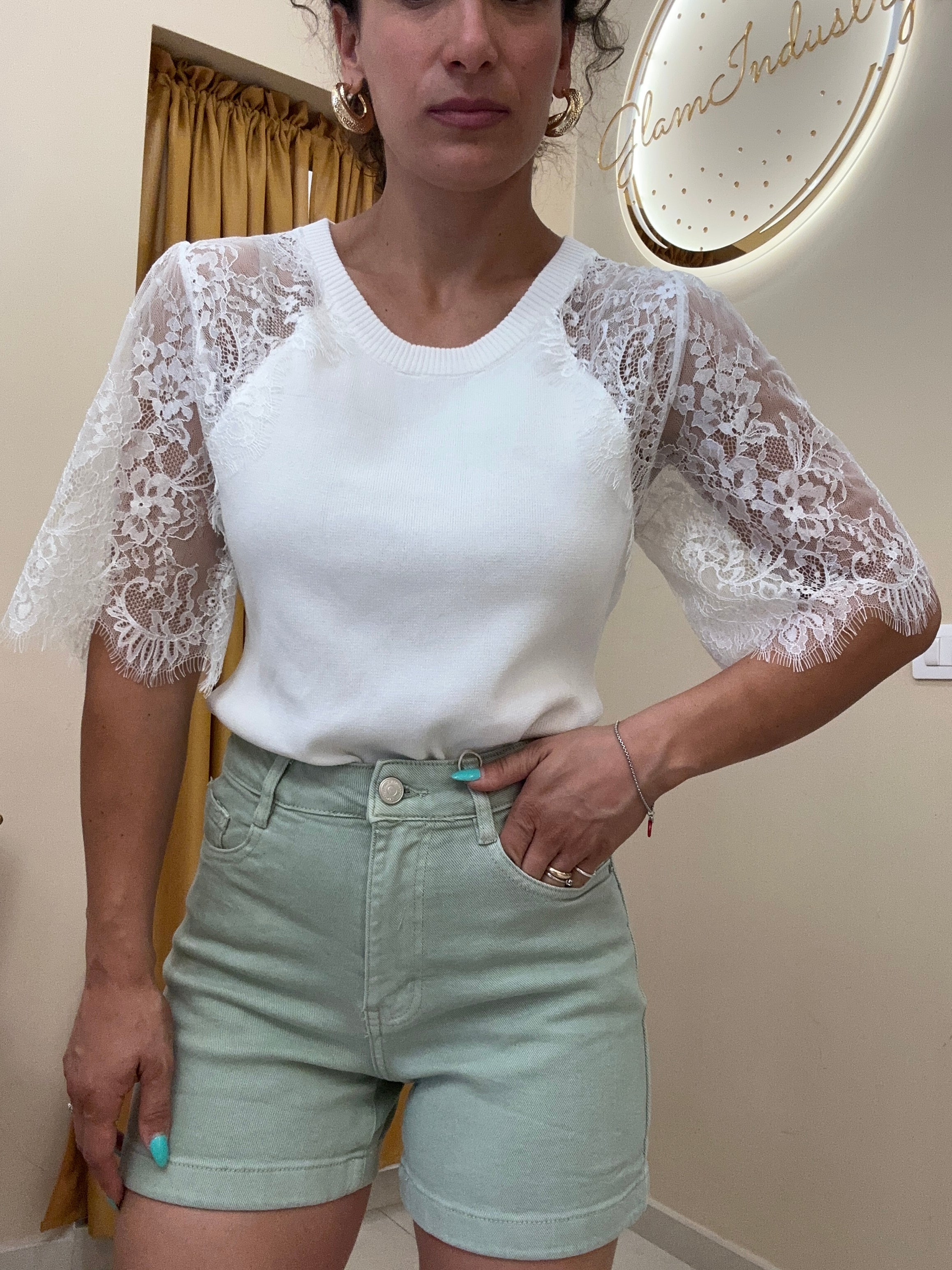 Maglia manica Macrame