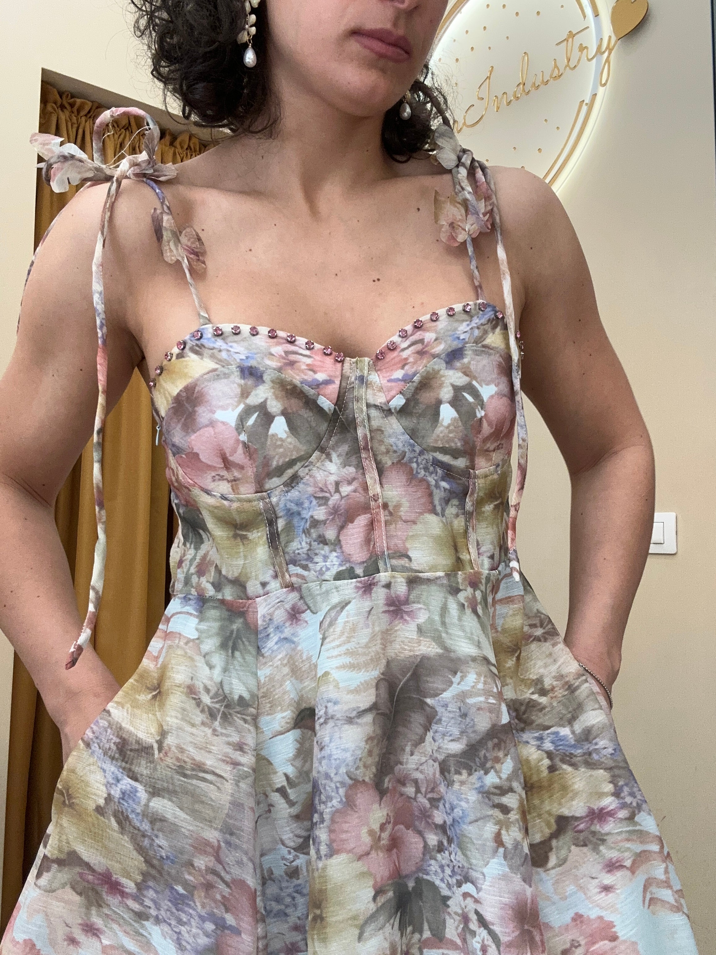 Abito farfalle e fiori CeLESTE