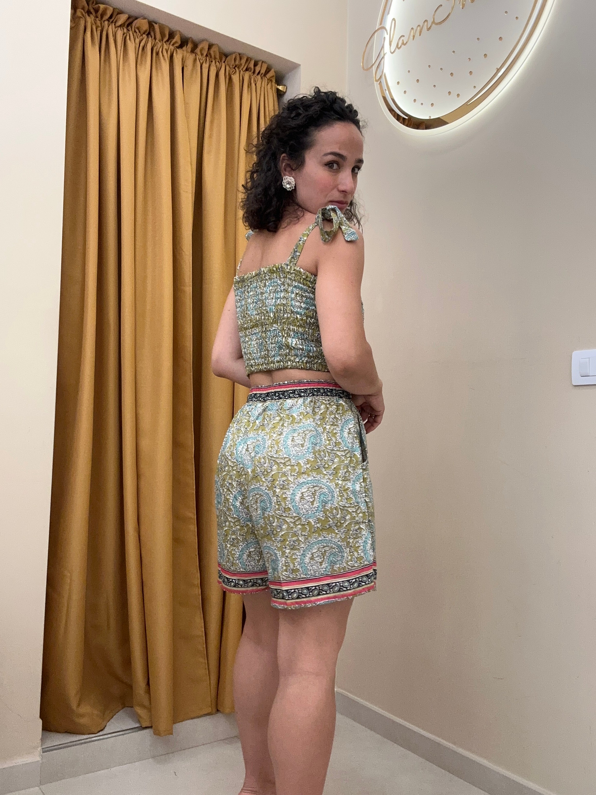 Coordinato India Short verde
