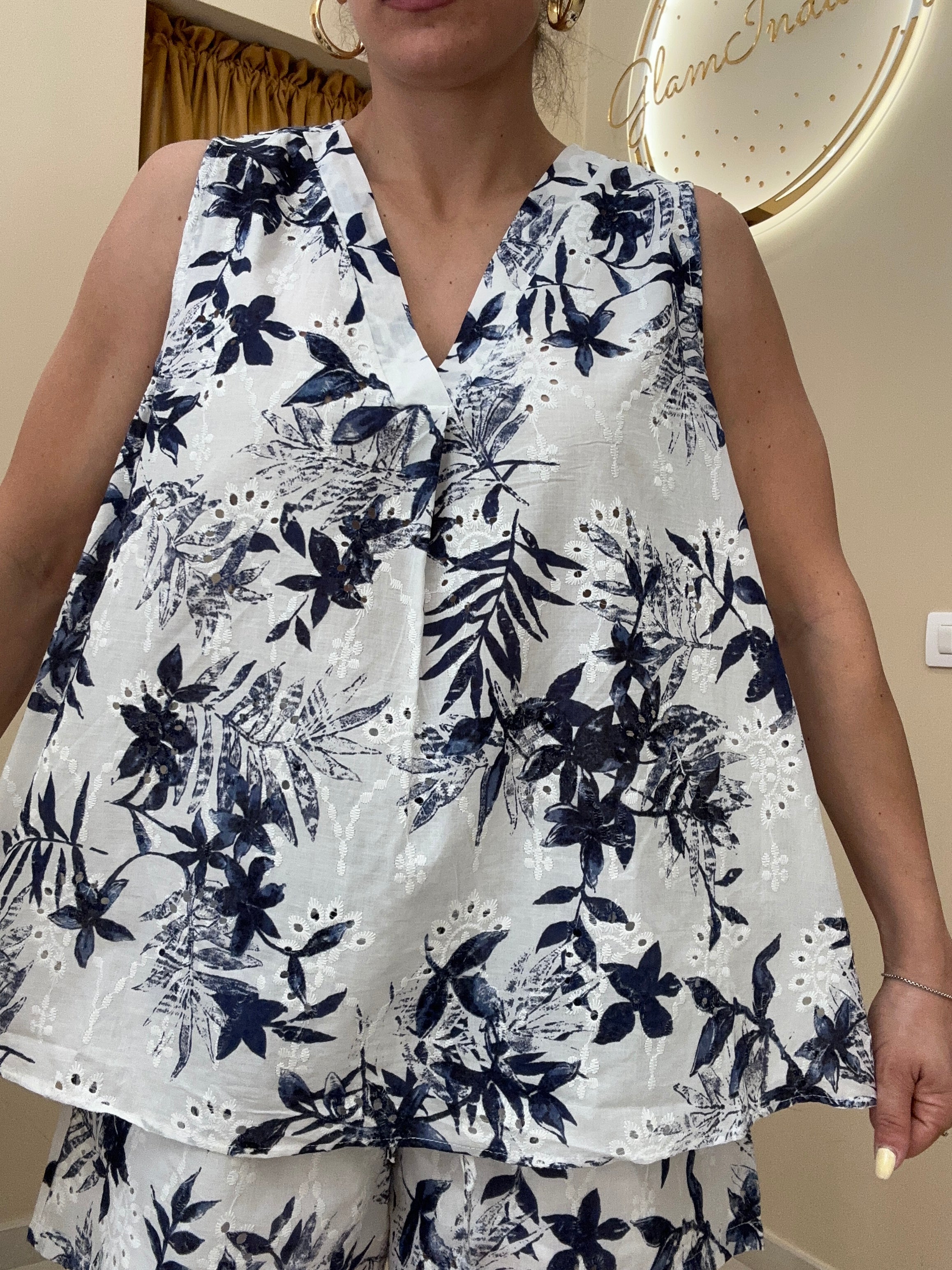 Coordinato comodo merletto BLU