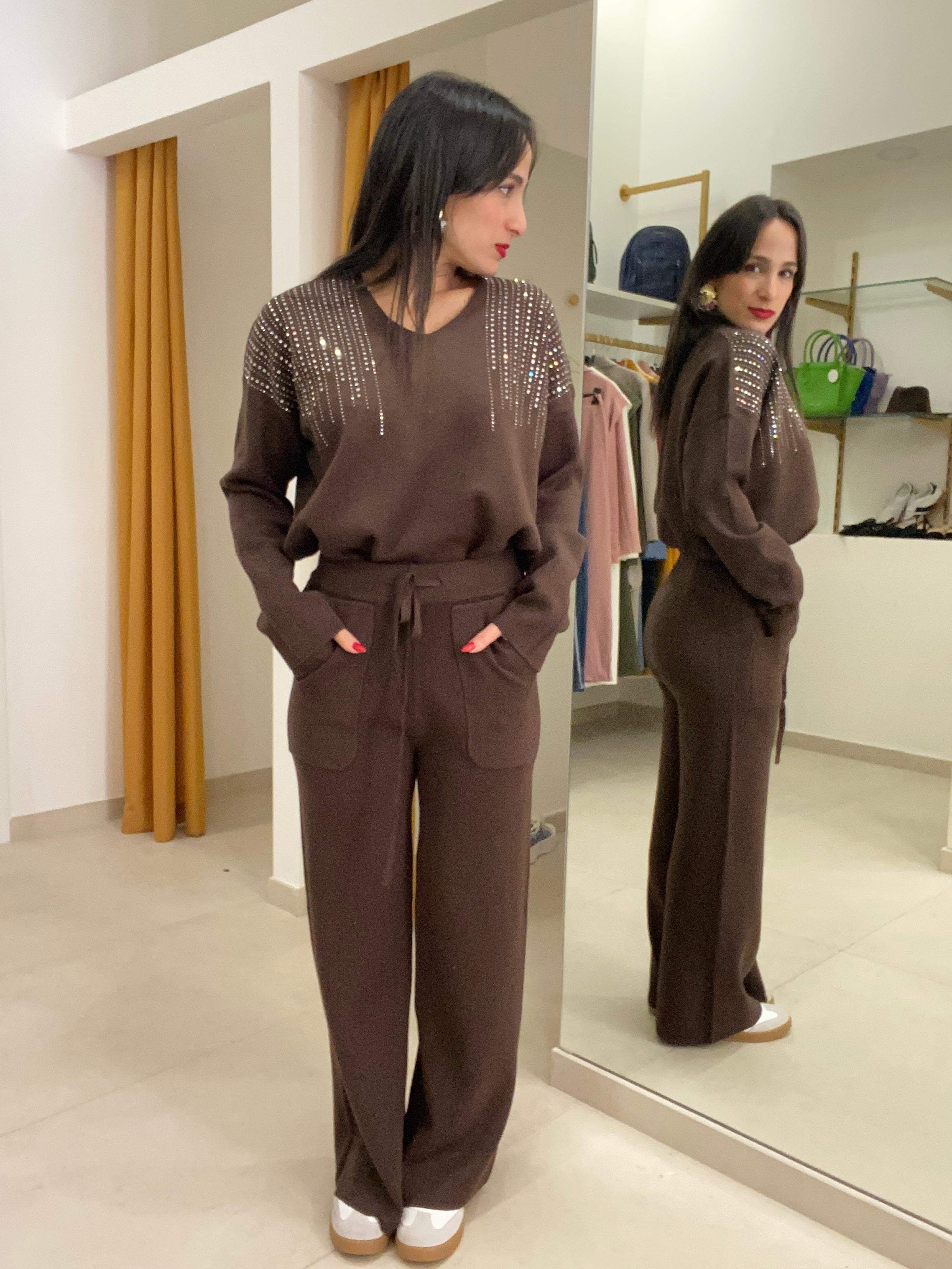 Coordinato pietre argento brillantinato