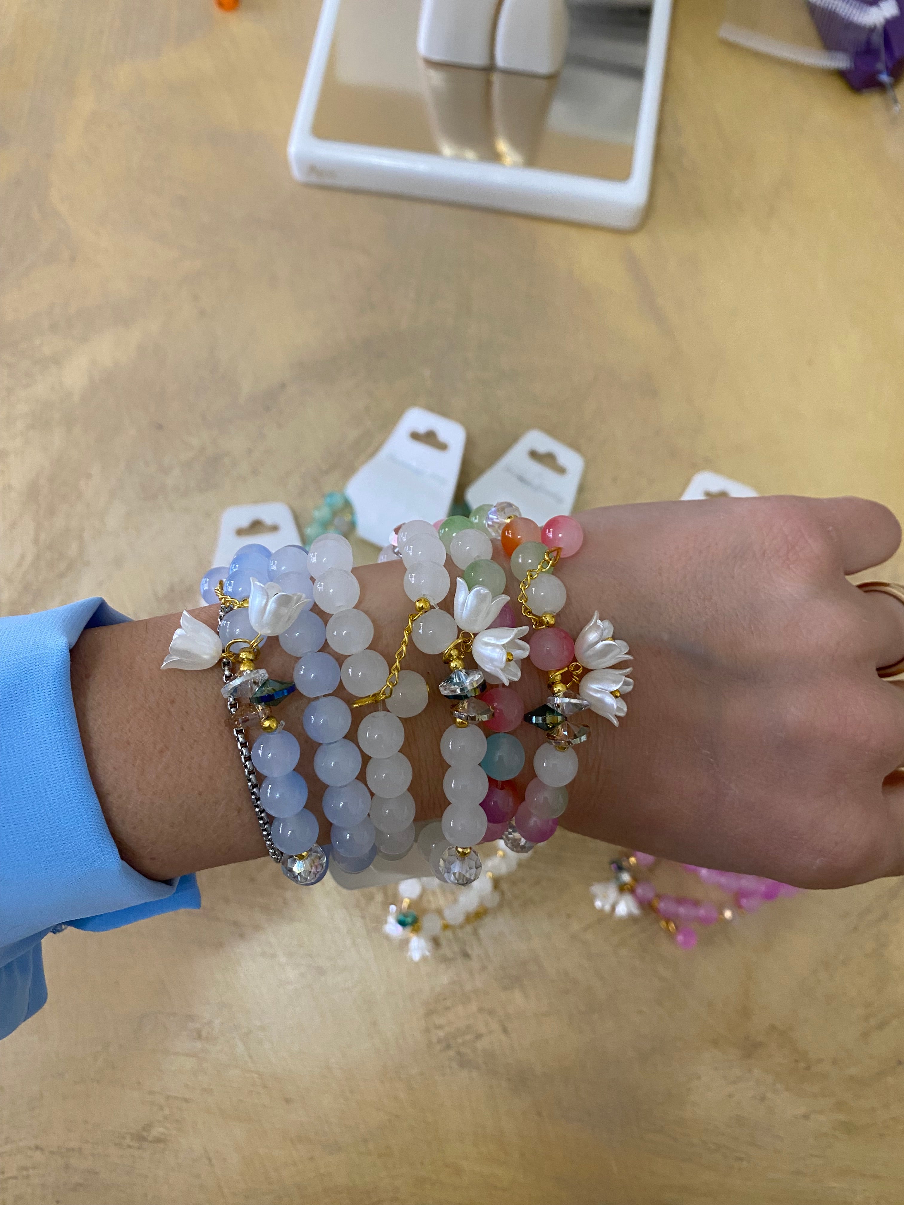 Doppio bracciale fiore