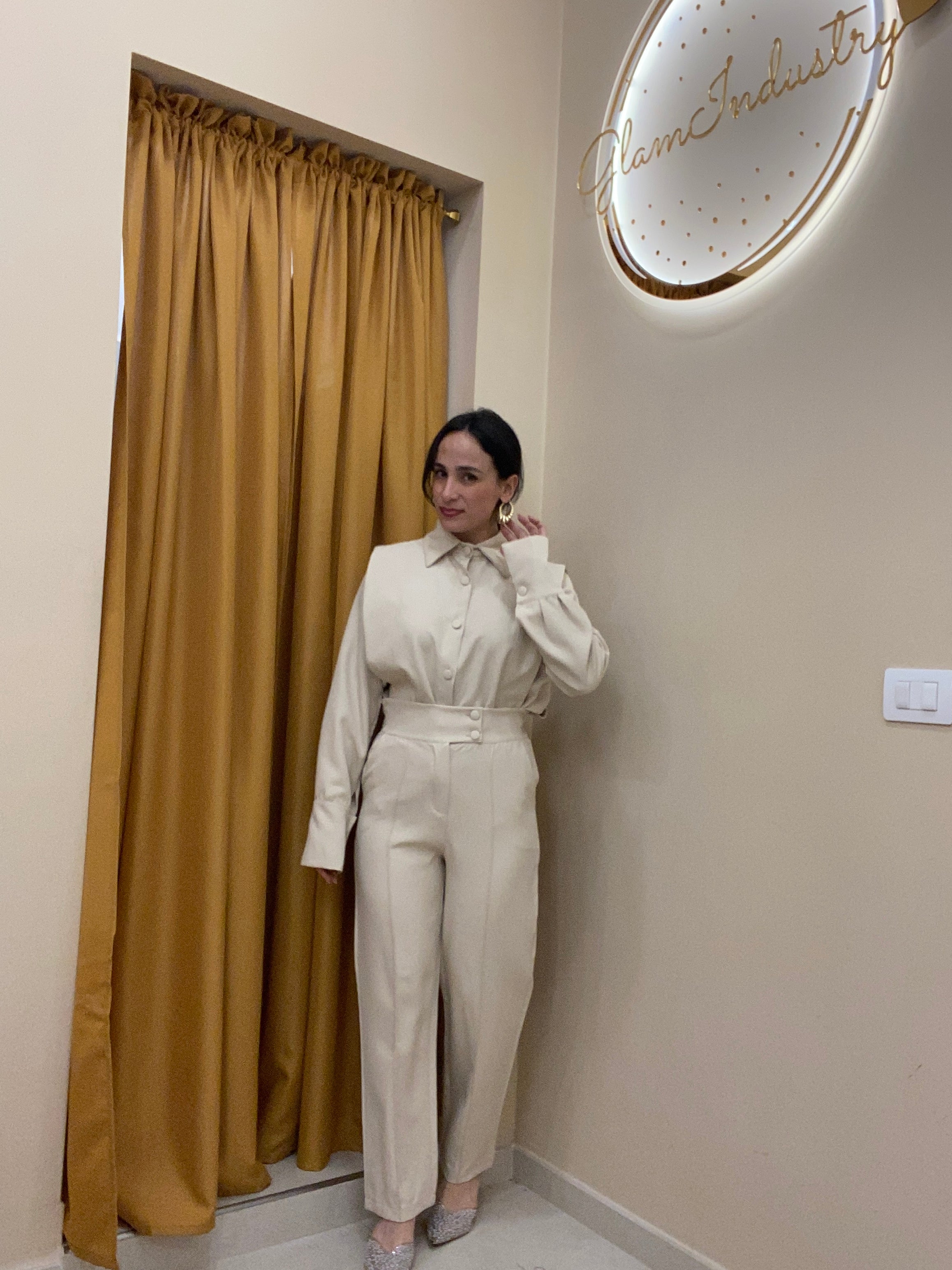 Coordinato camicia con spalline BEIGE