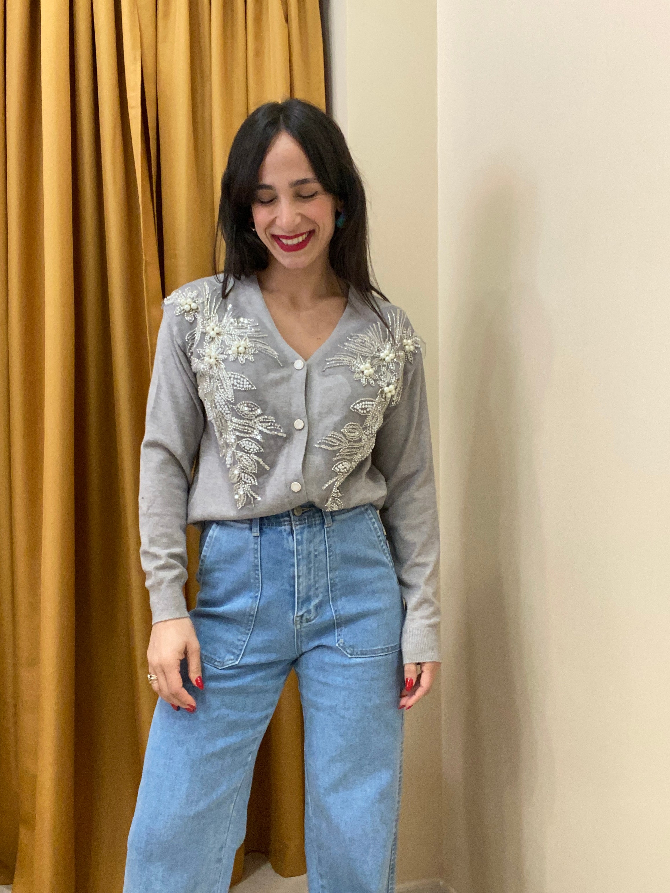 Cardigan perline