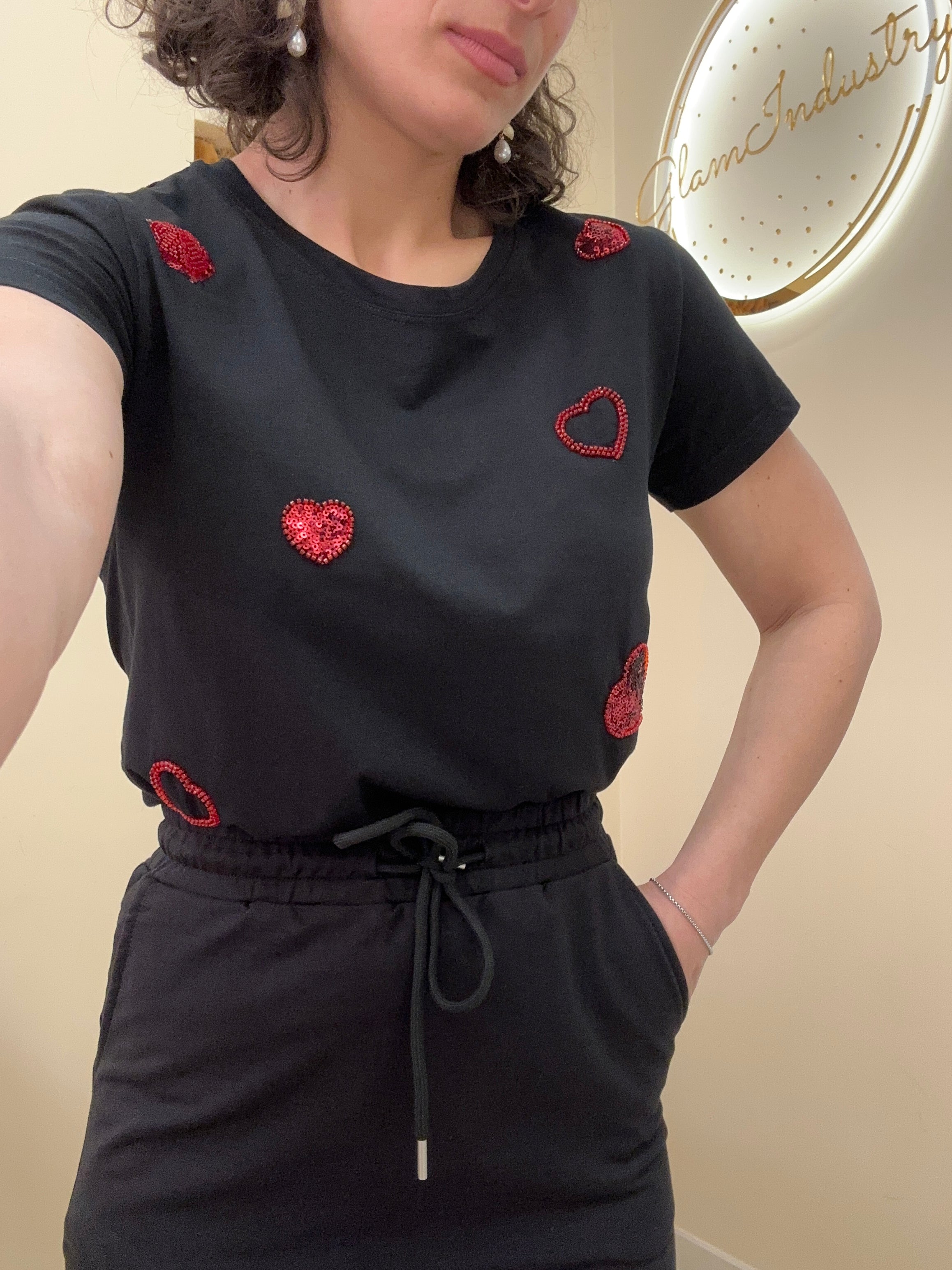 T-shirt con cuori