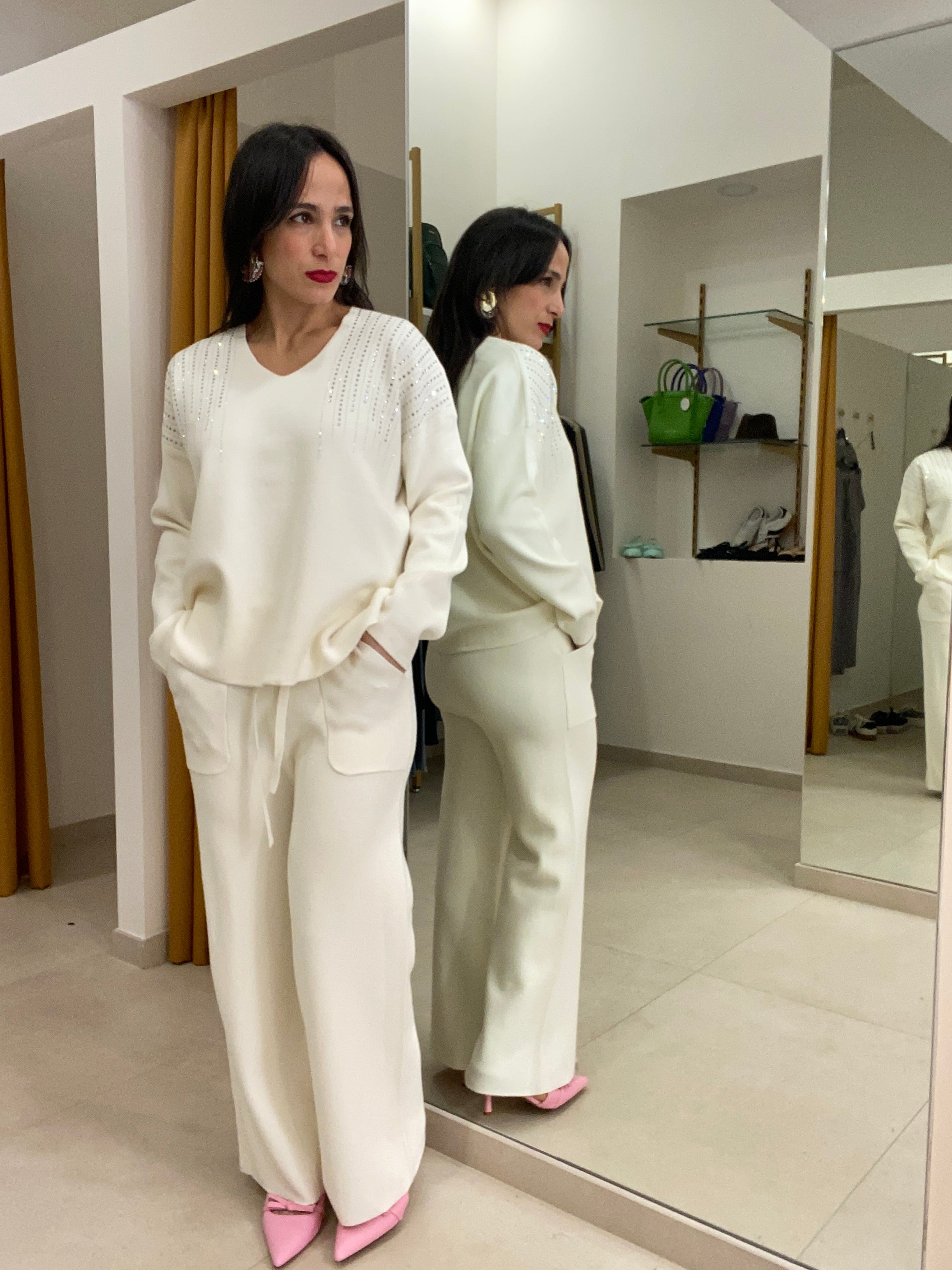 Coordinato pietre argento brillantinato