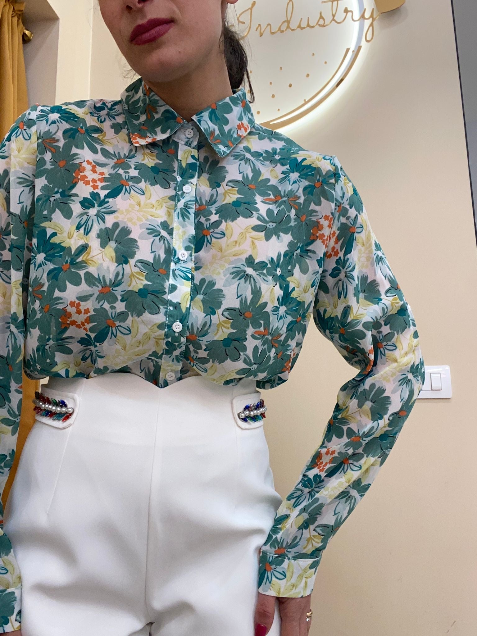 Camicia hawai base verde