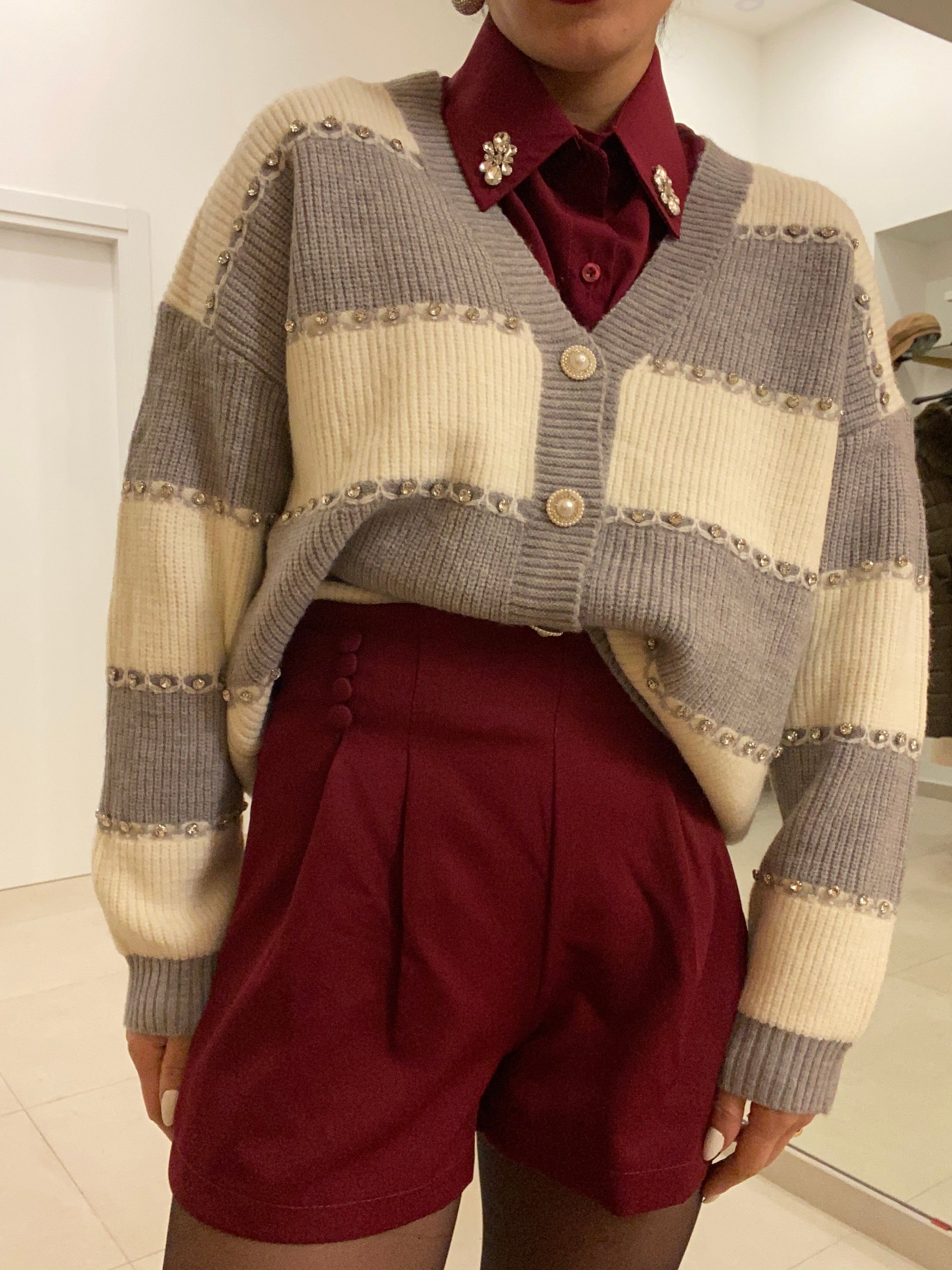 Maxi cardigan rigato