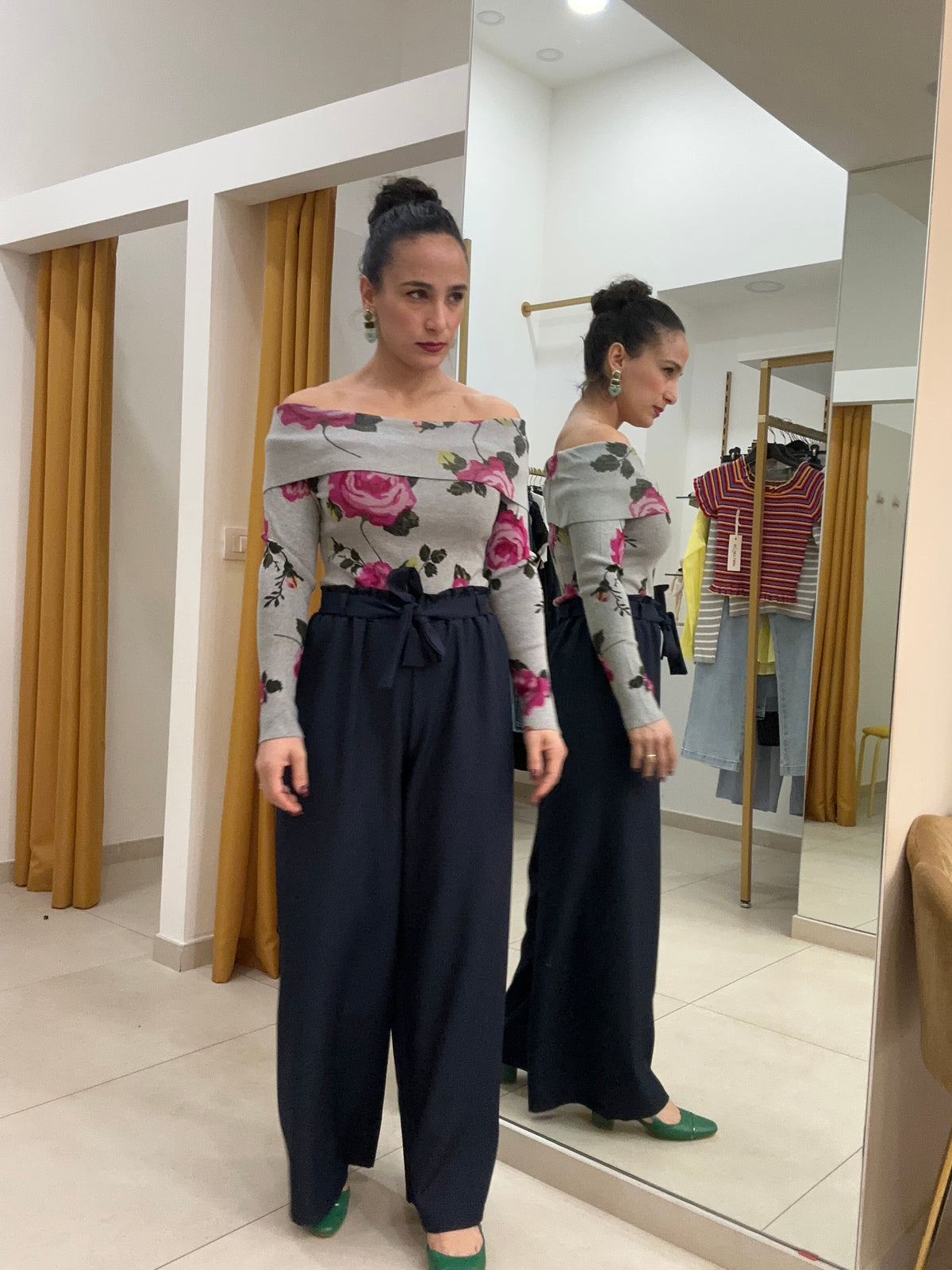 Pantalone caramella fiocco