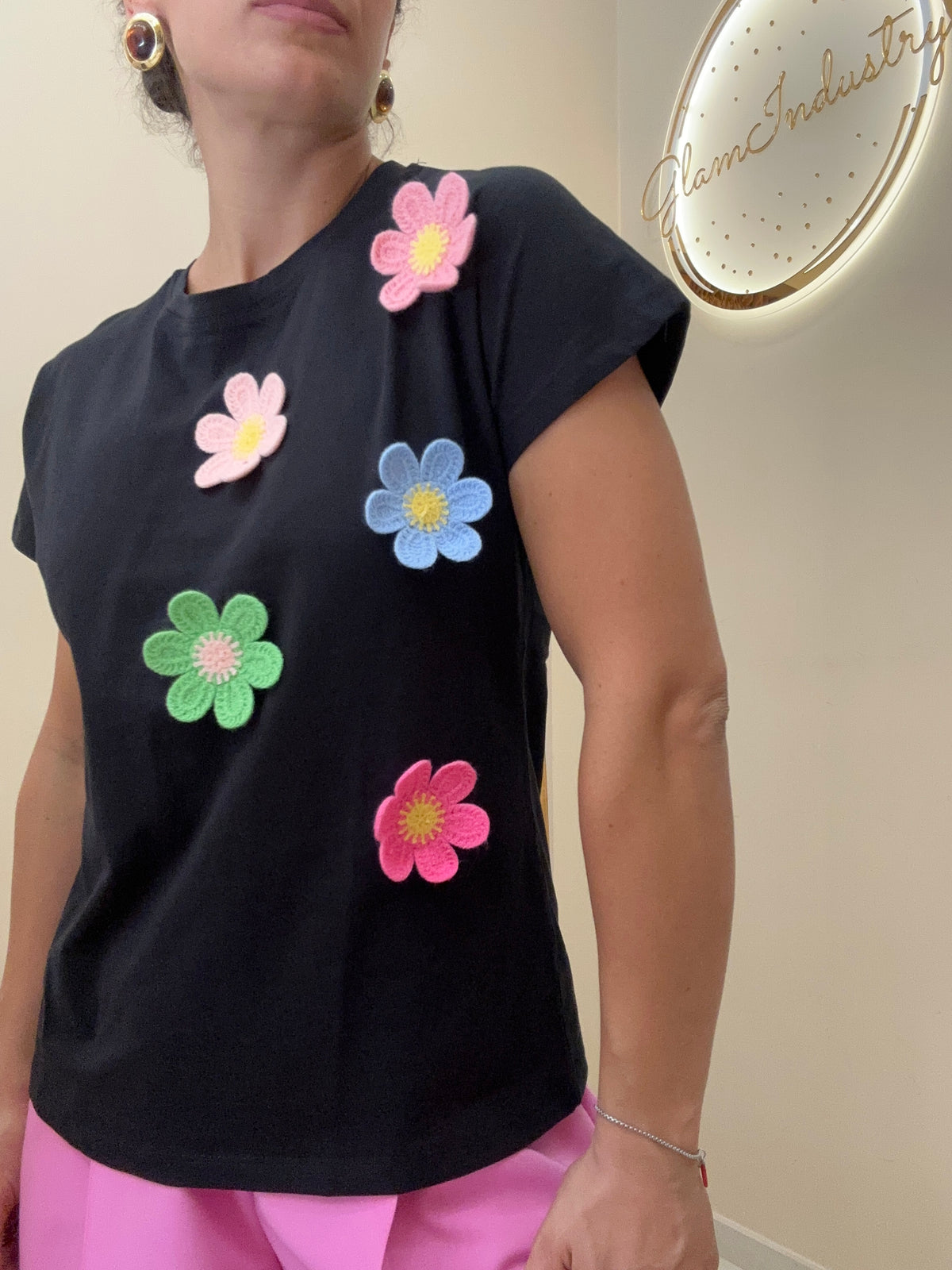 T-shirt fiori colorati