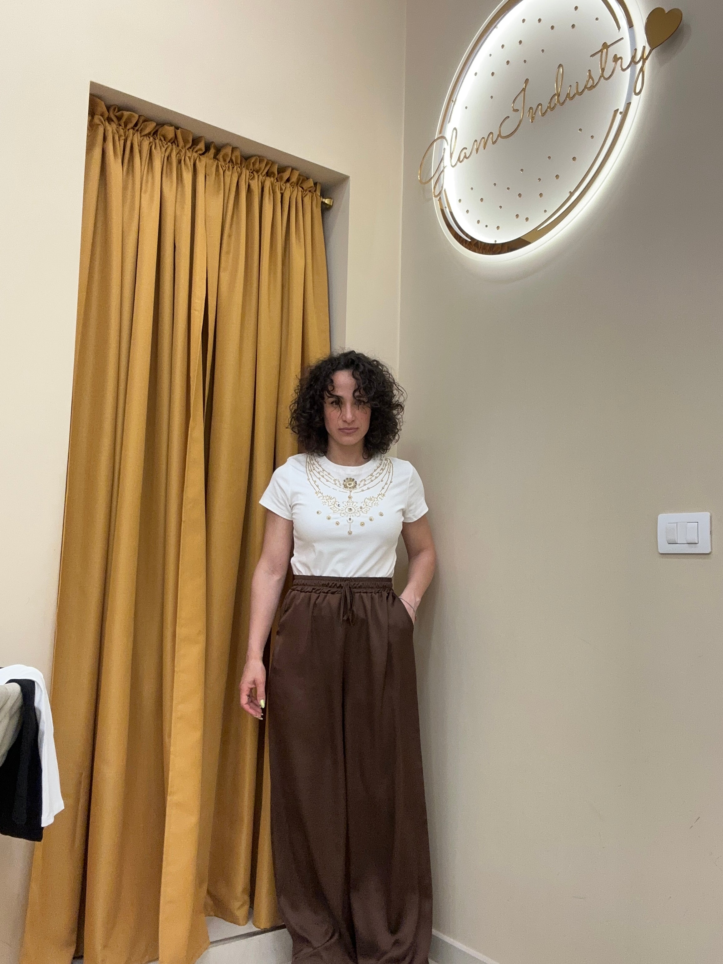 Pantalone in raso modello tuta