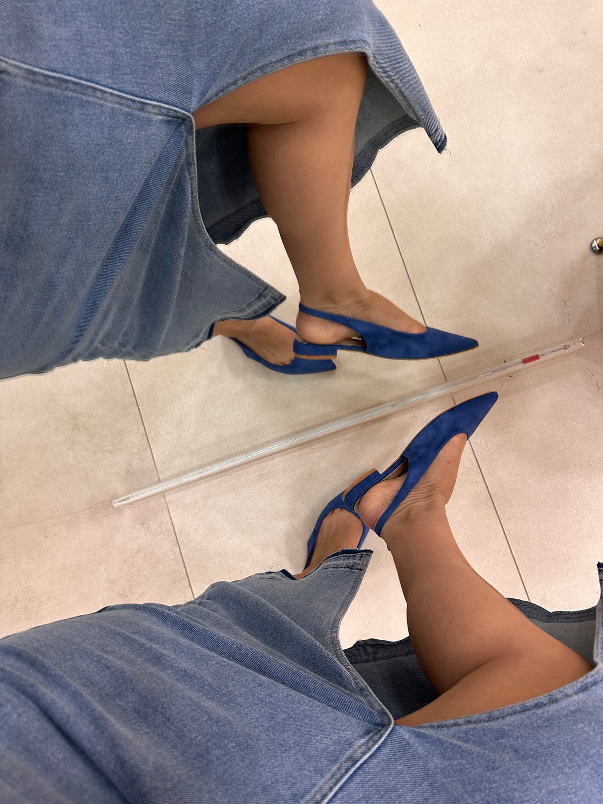 Slingback comoda blu b923