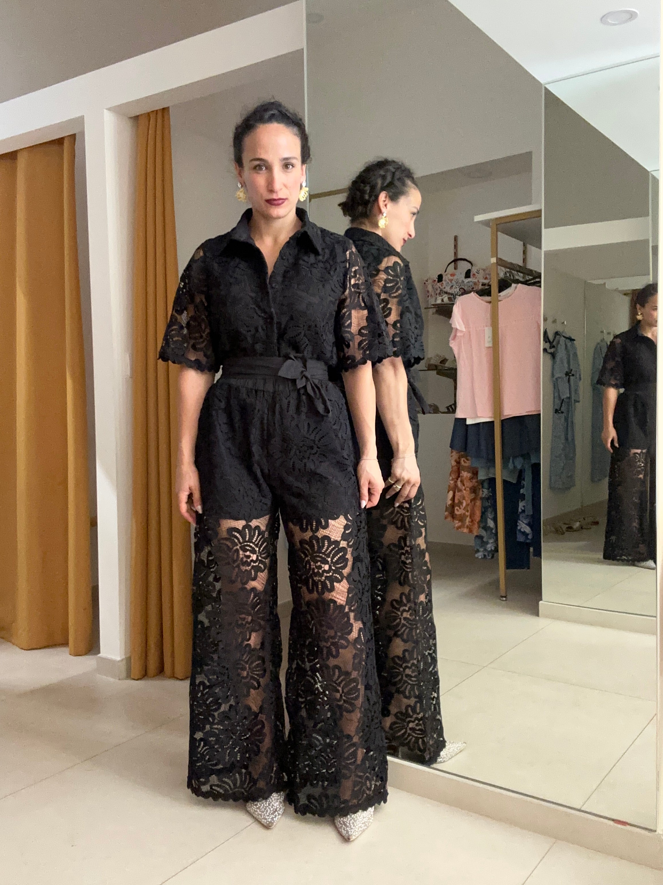 Coordinato merletto NERO