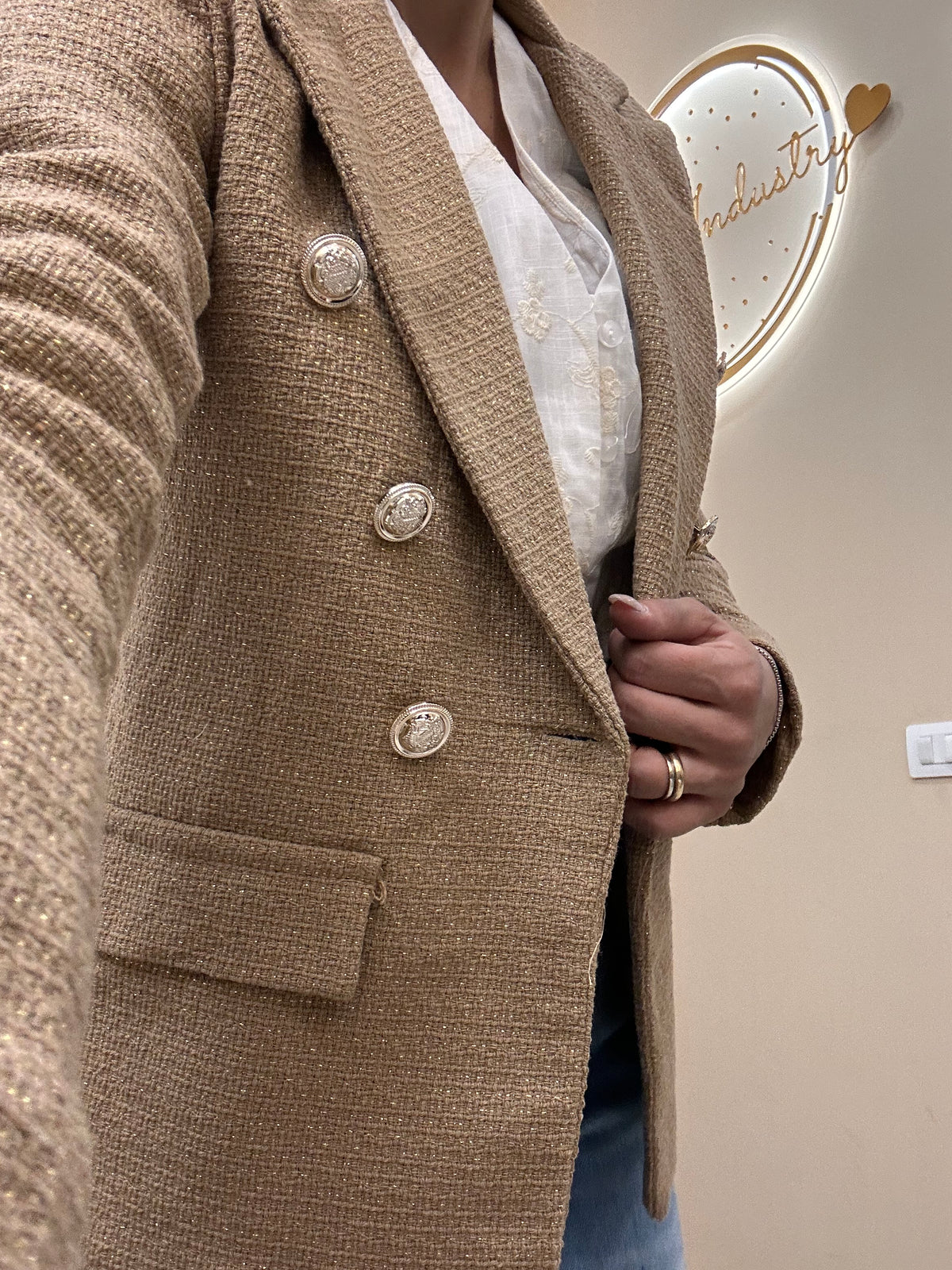 Blazer strutturato Camel