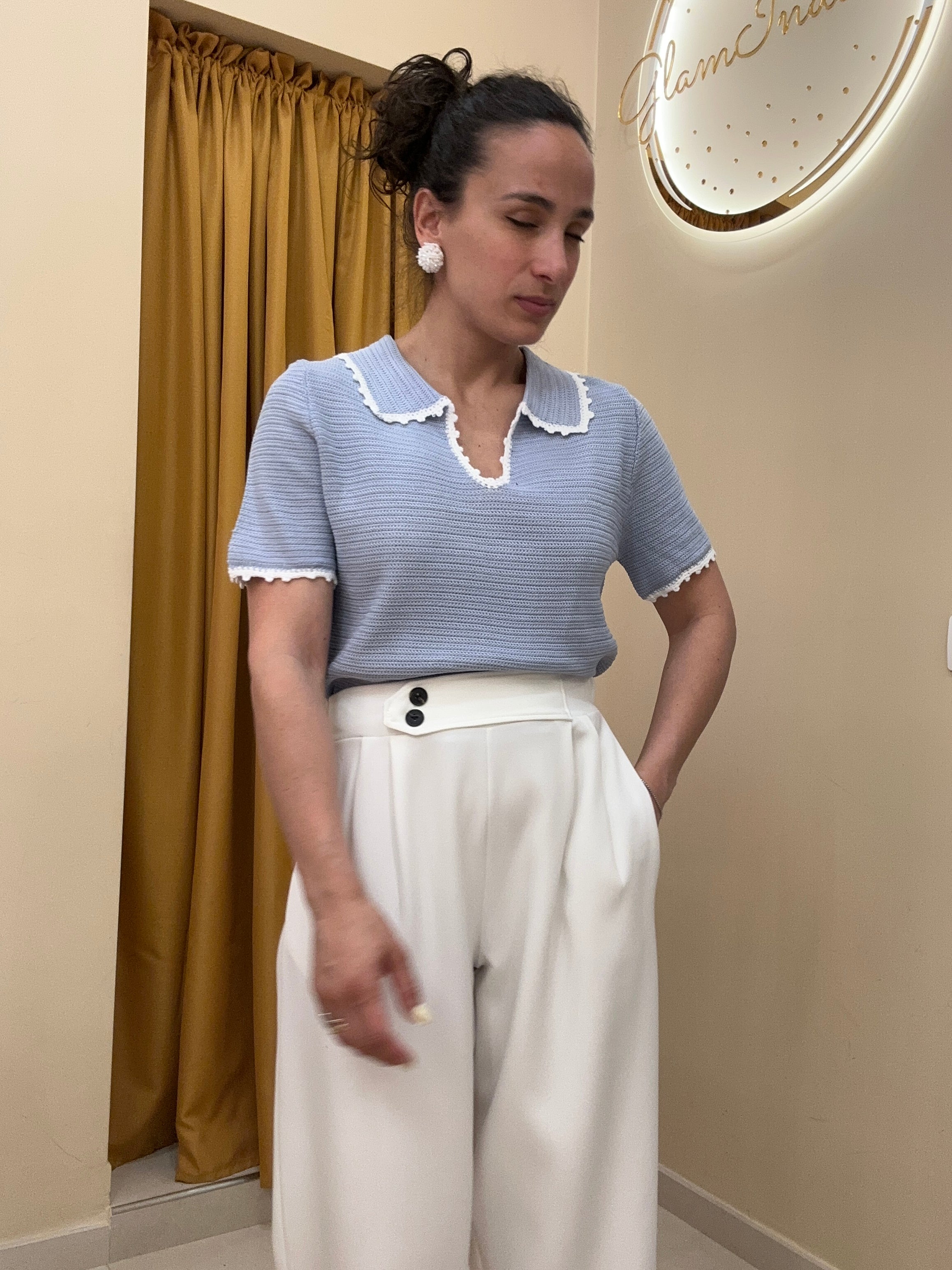 Polo filo ALBA CELESTE