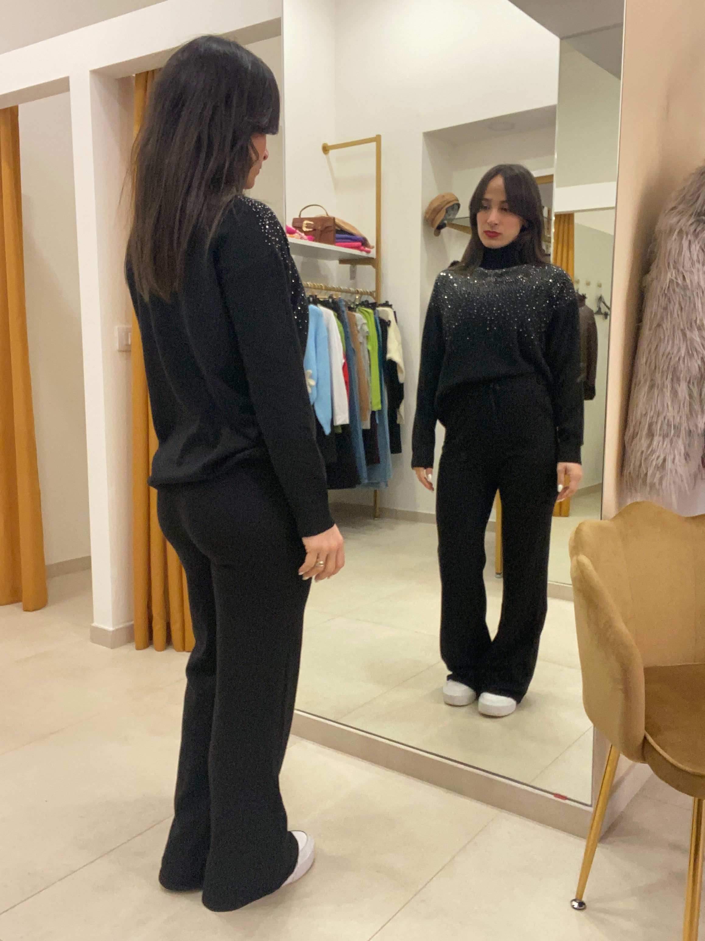 Coordinato maglione con brillantini