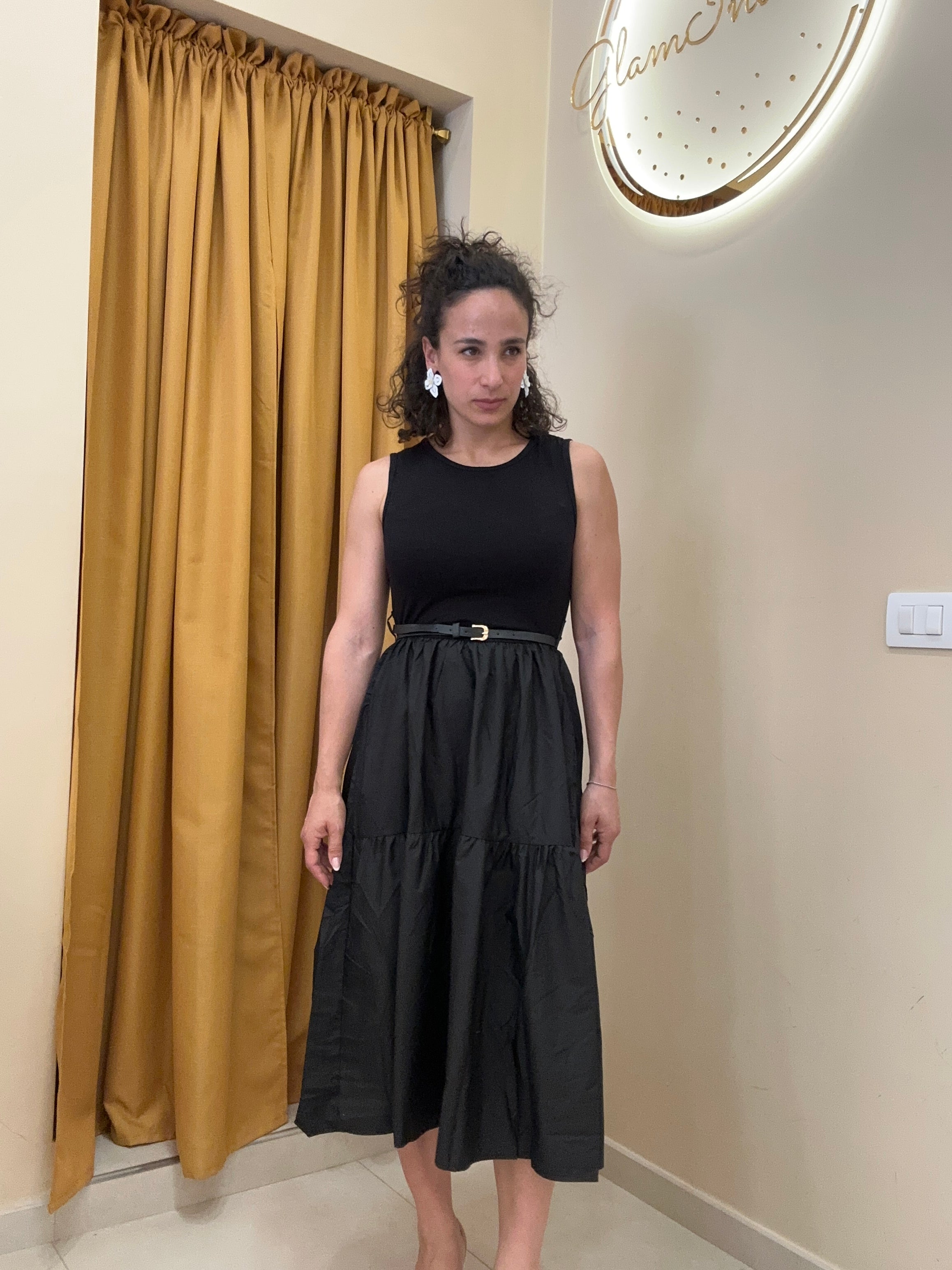 Abito Anna con canotta NERO