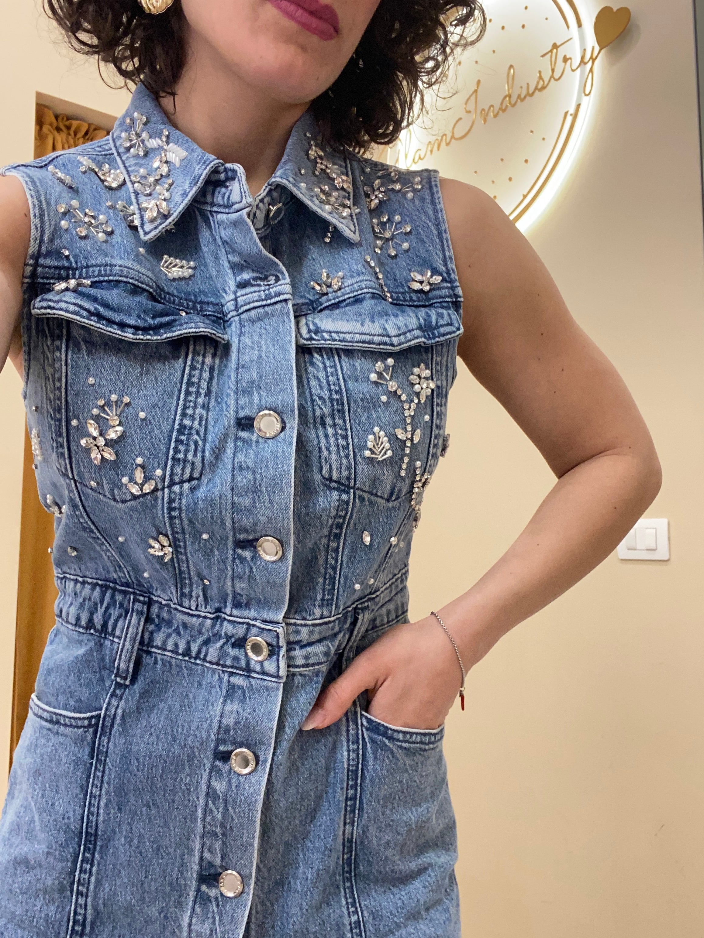 Tubino in denim preziosa