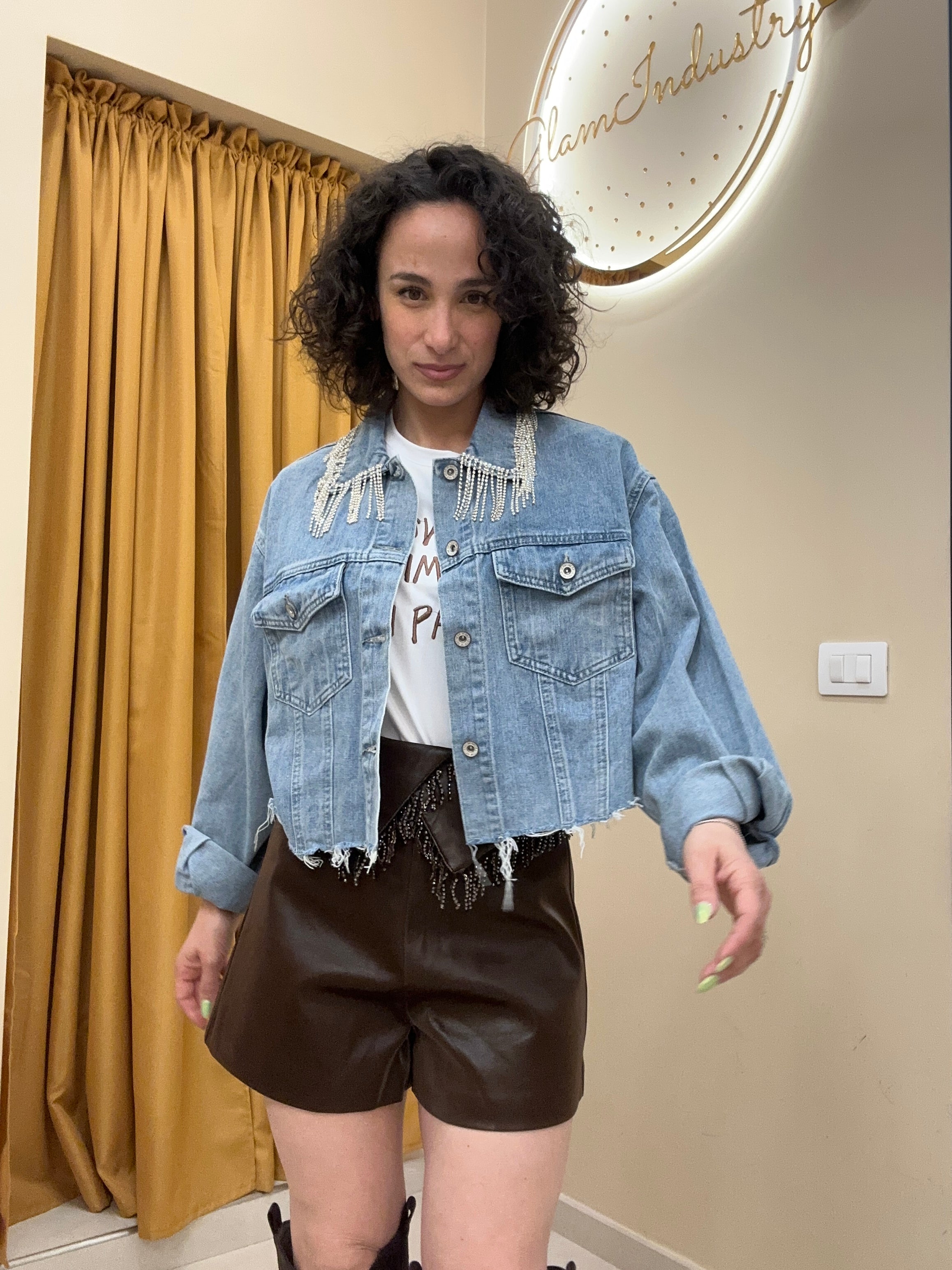 Giacca in jeans cascata