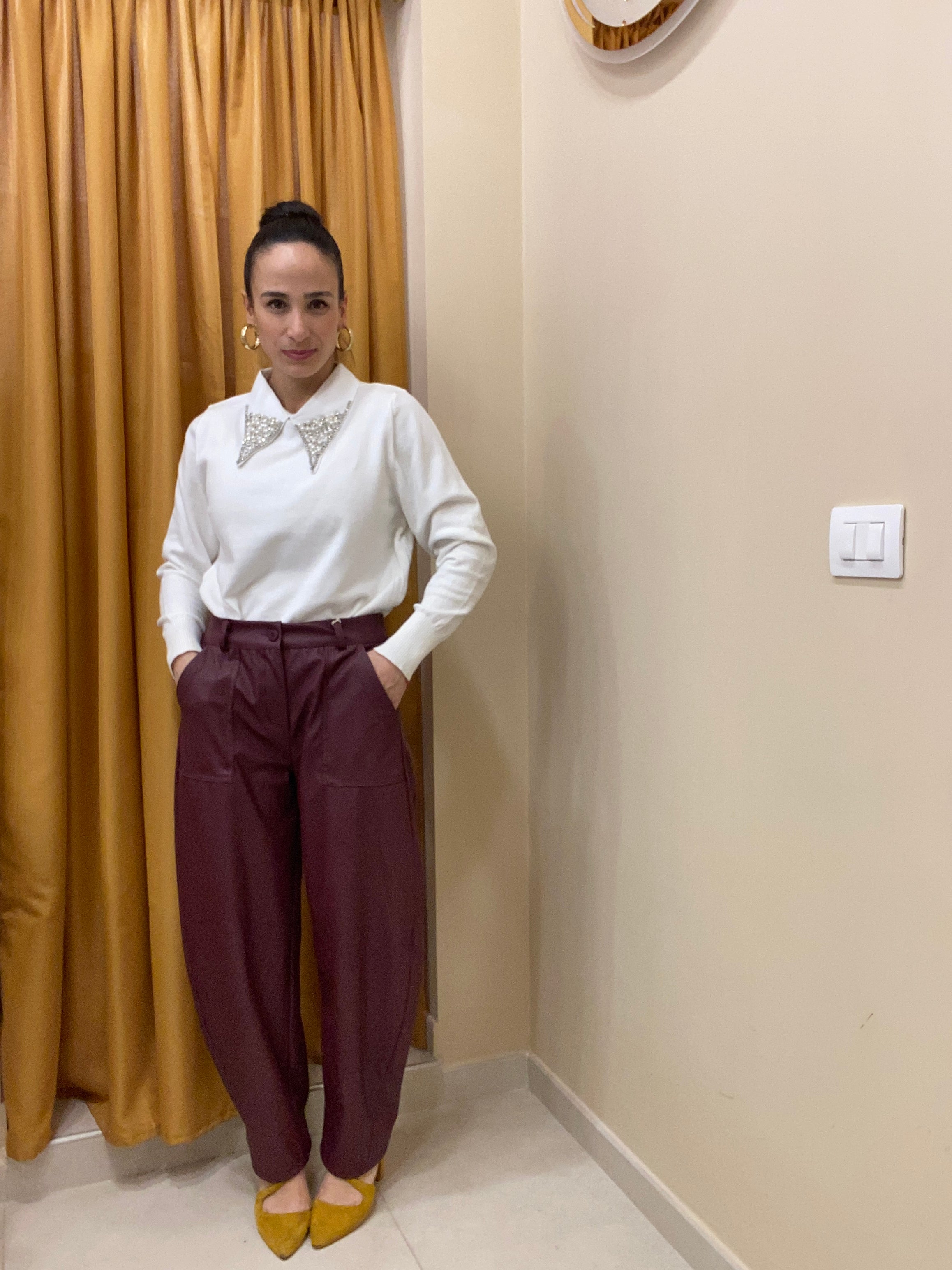 Pantalone ballon in ecopelle