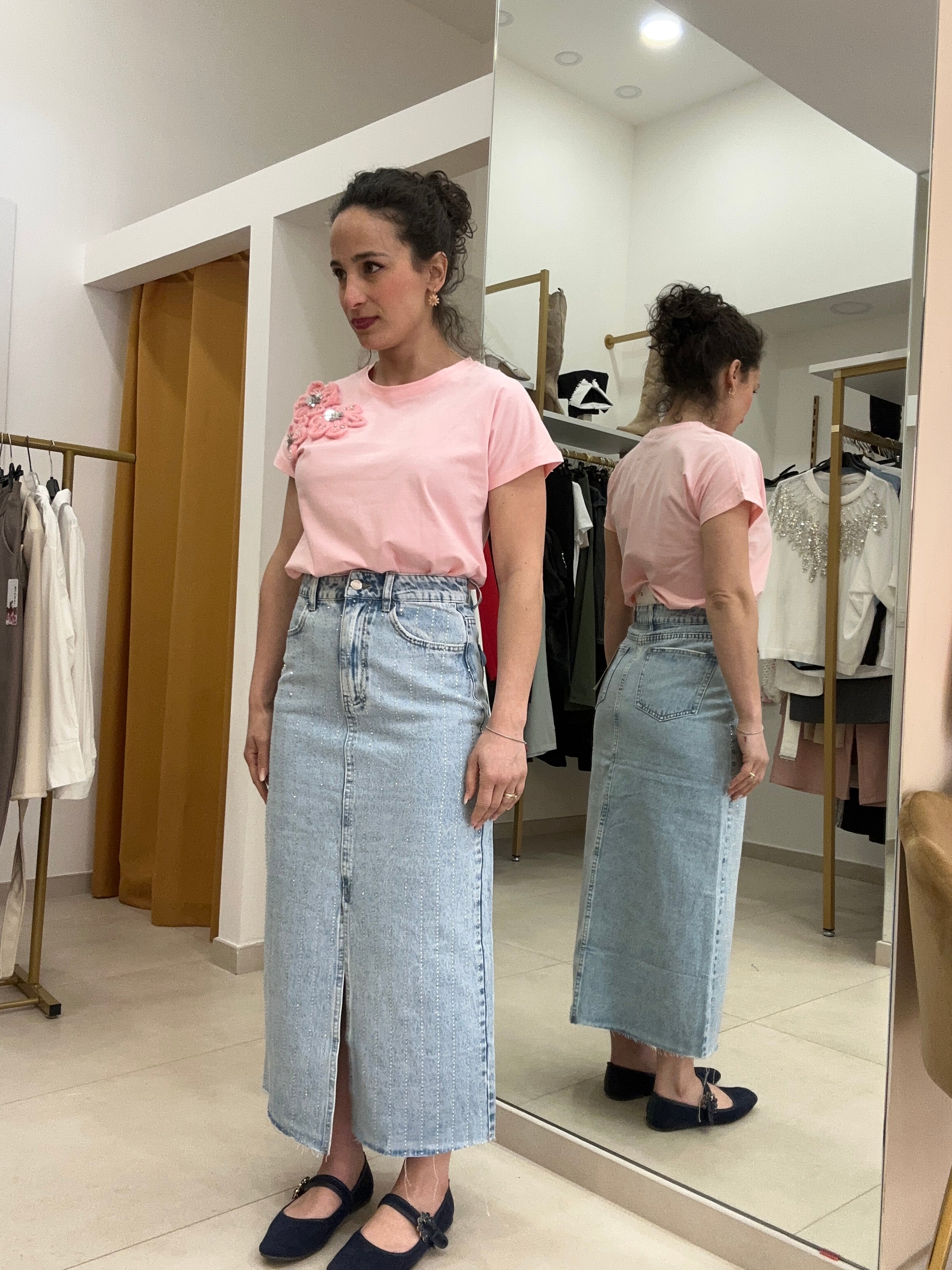 Longuette in DENIM glitter