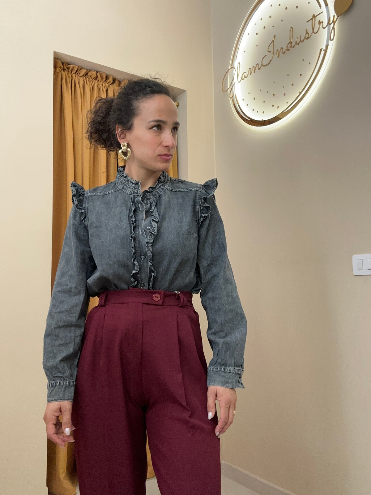 Camicia jeans nero