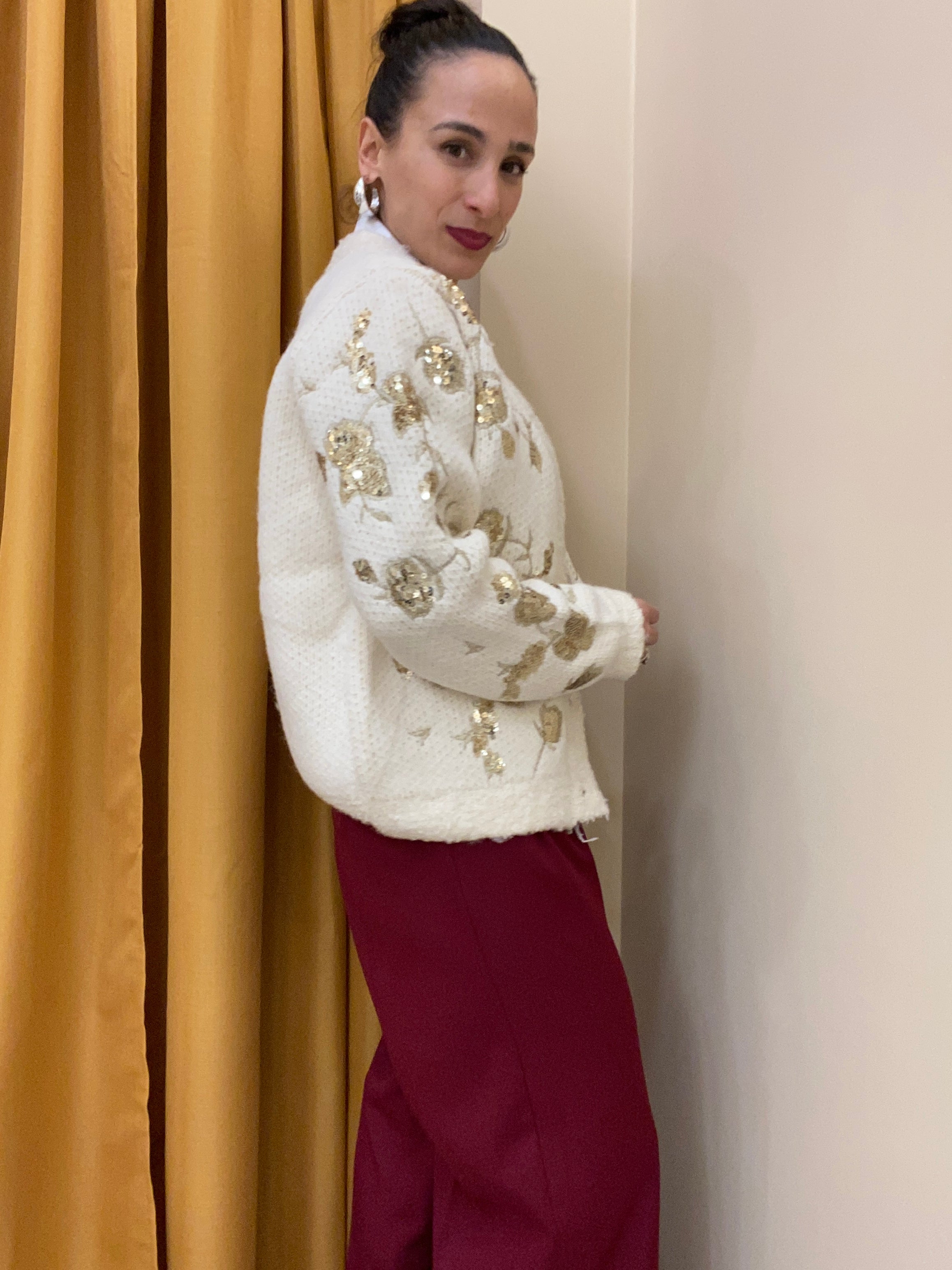 Maxi cardigan con paillettes