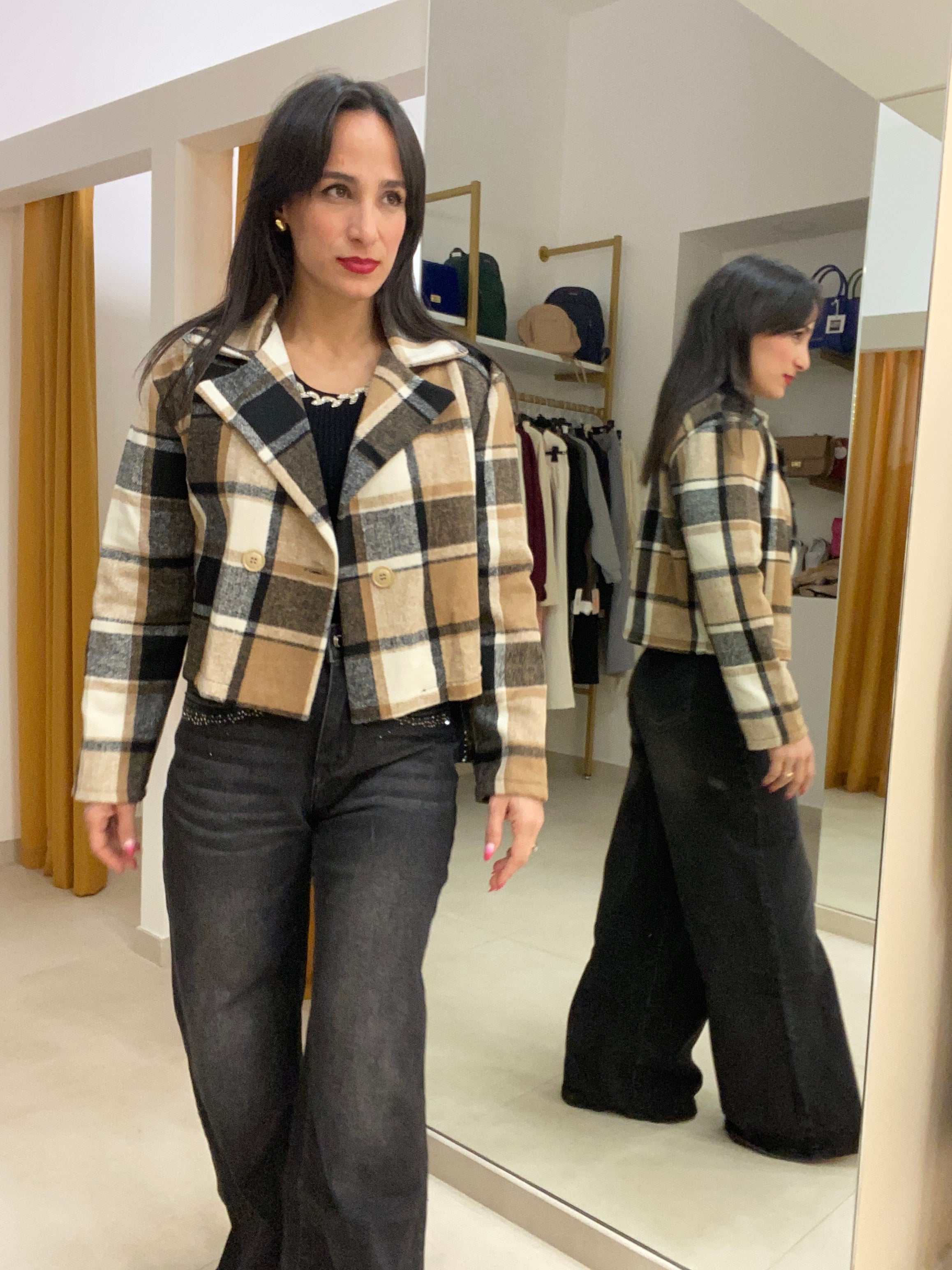 cappottino crop doppio petto