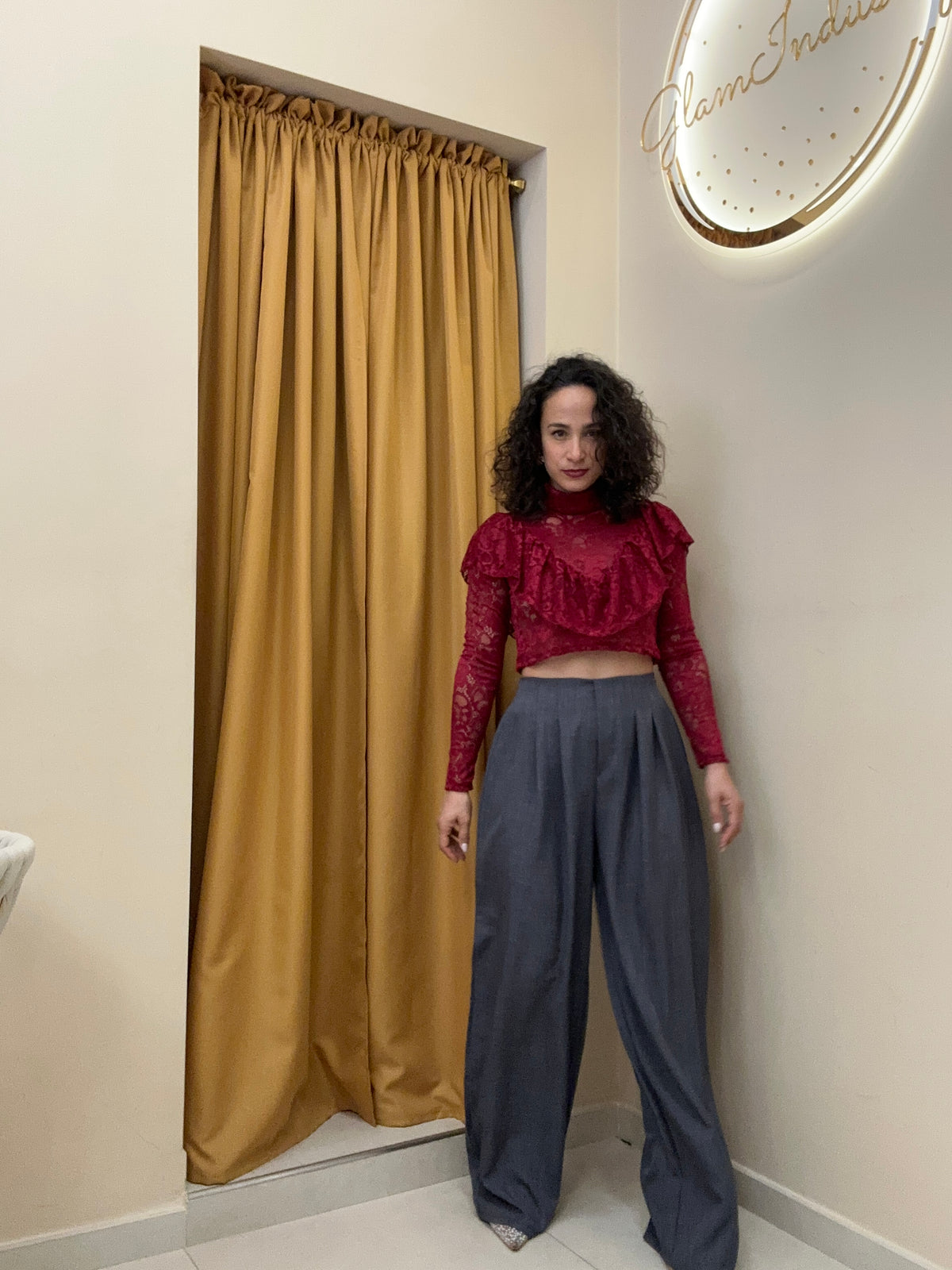 Pantalone palazzo mod Zara grigio