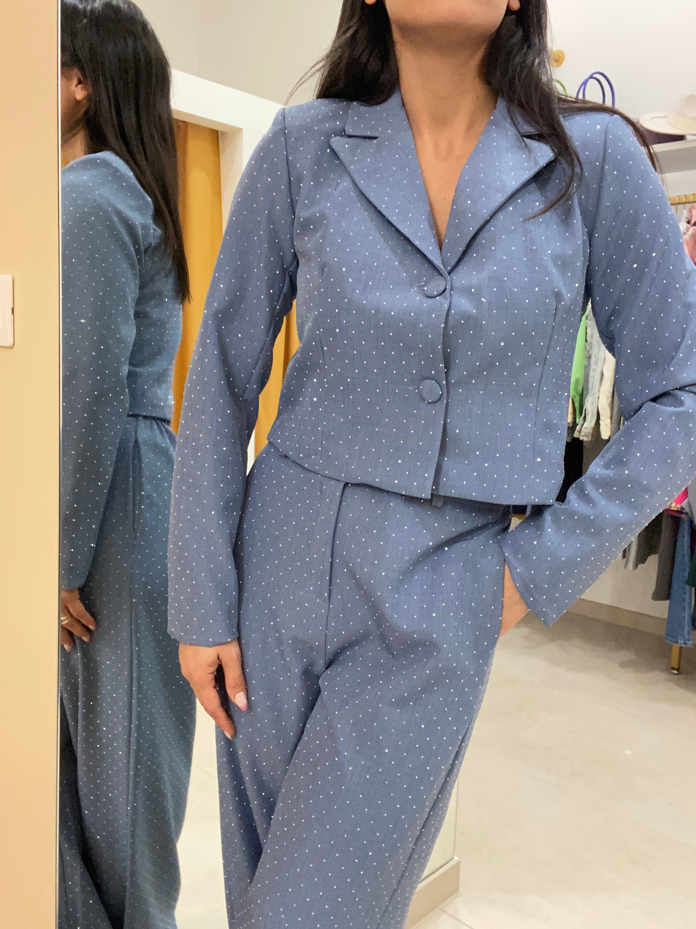 Tailleur Brillantini Celeste