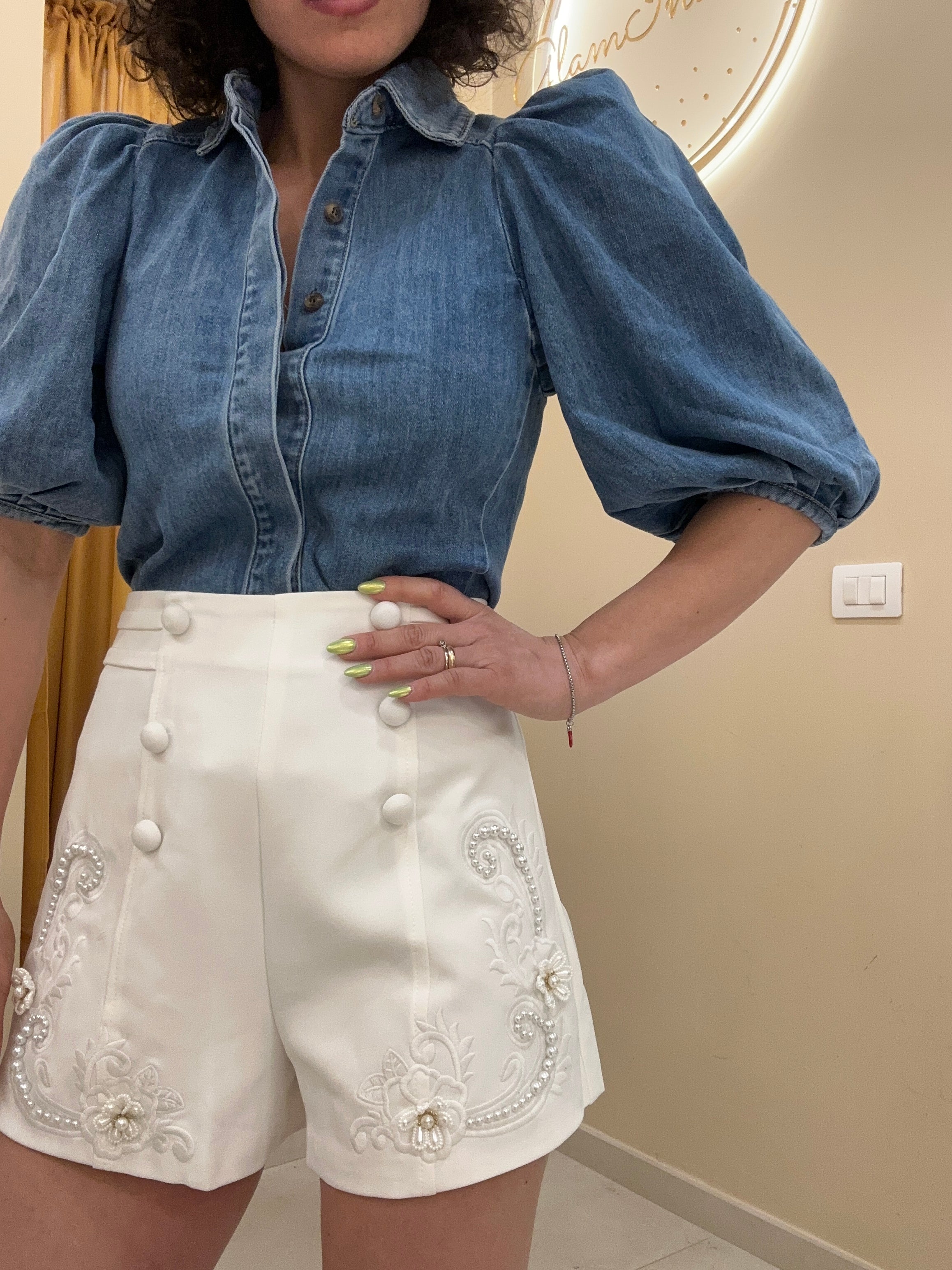 Short perline BIANCO WOW
