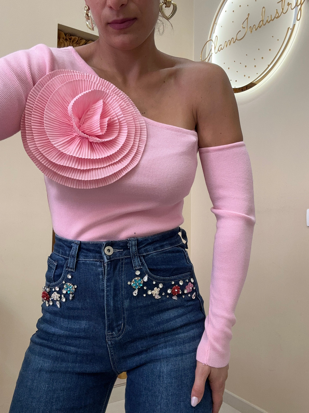 Maglia fiore laterale