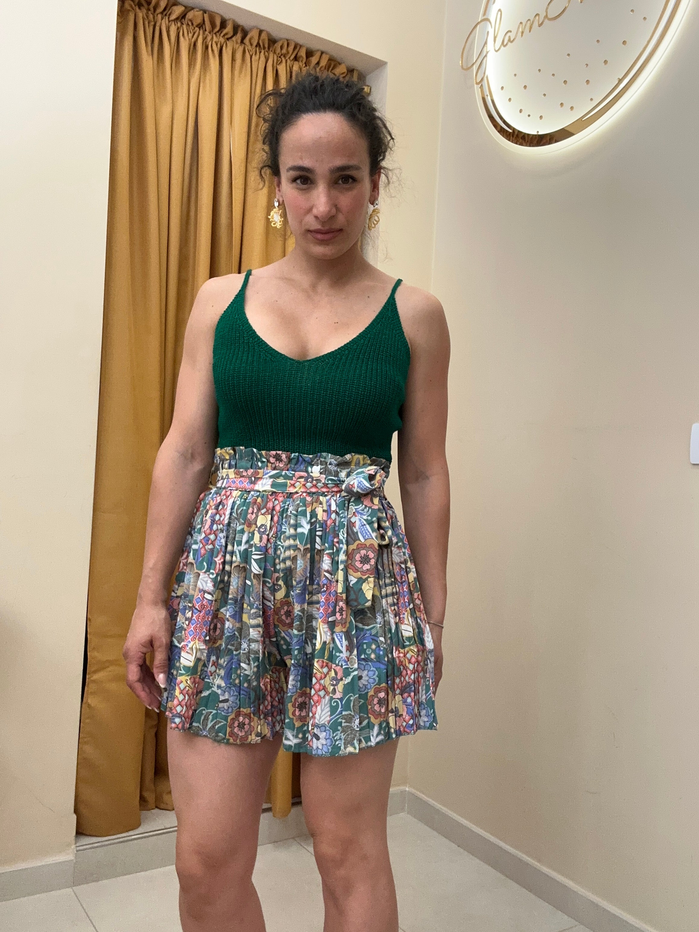 Short plissettato