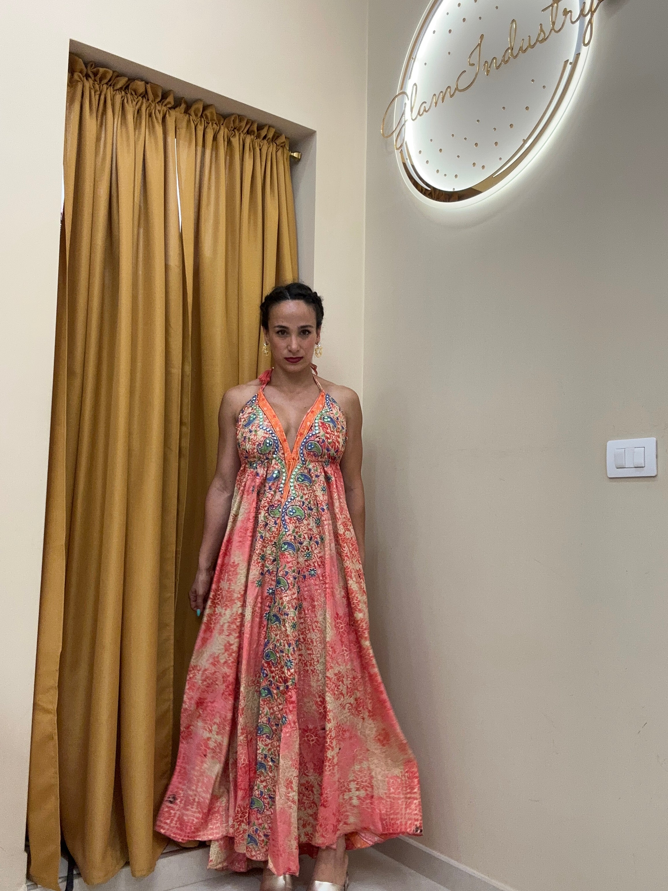 Abito india patch scollatura 1