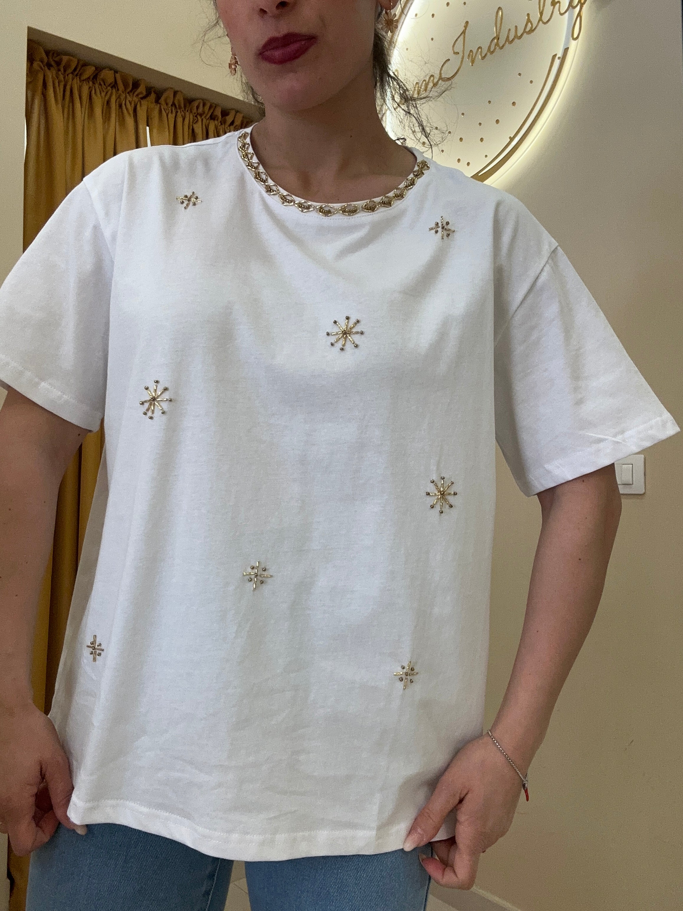 T-shirt dettaglio oro