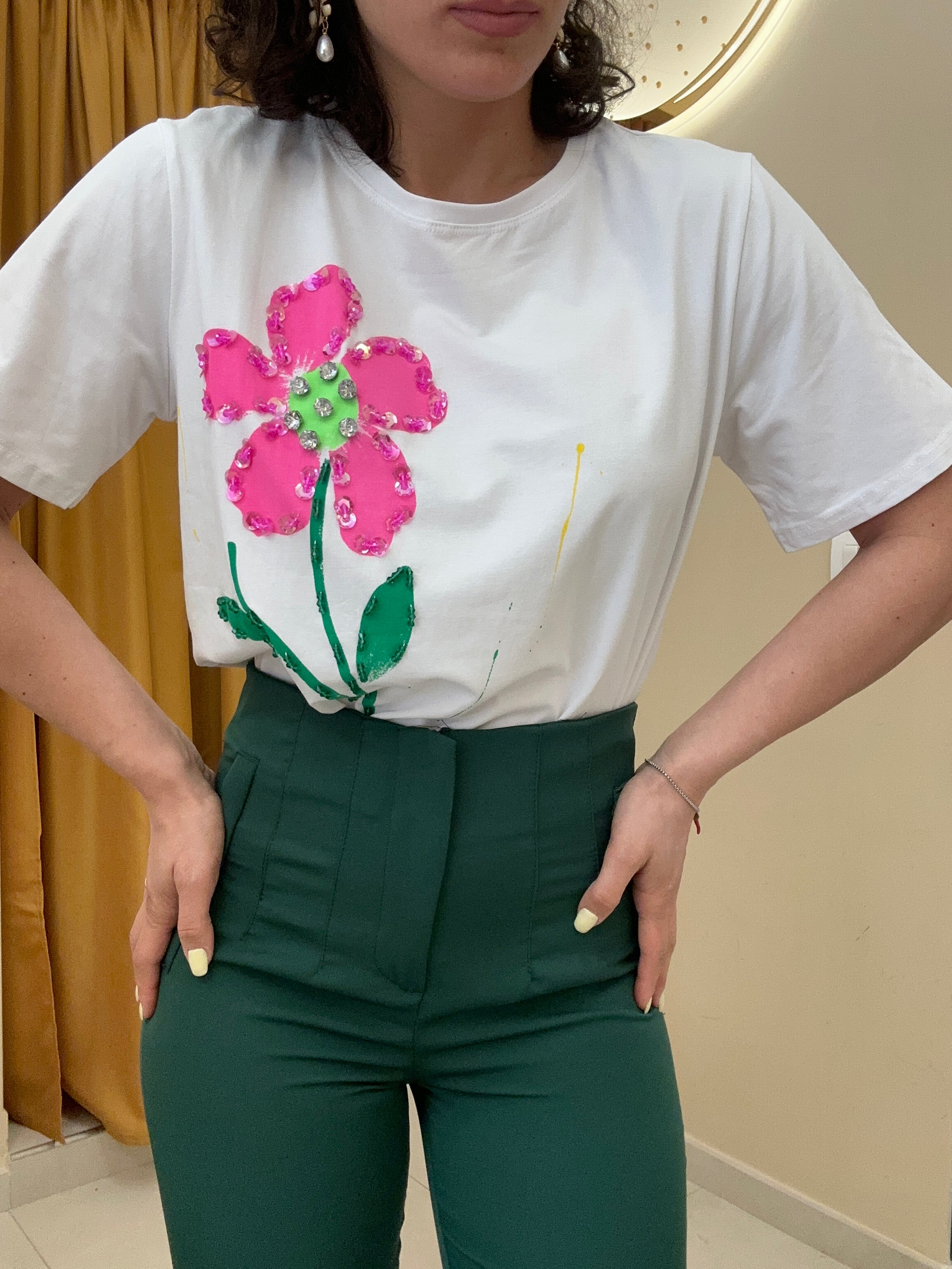 T-shirt maxi fiore