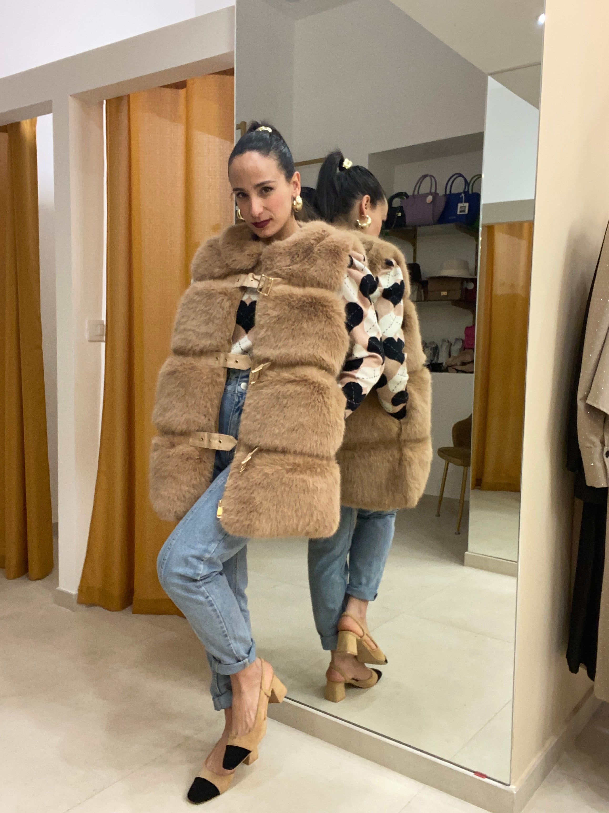 Eco pelliccia smanicata