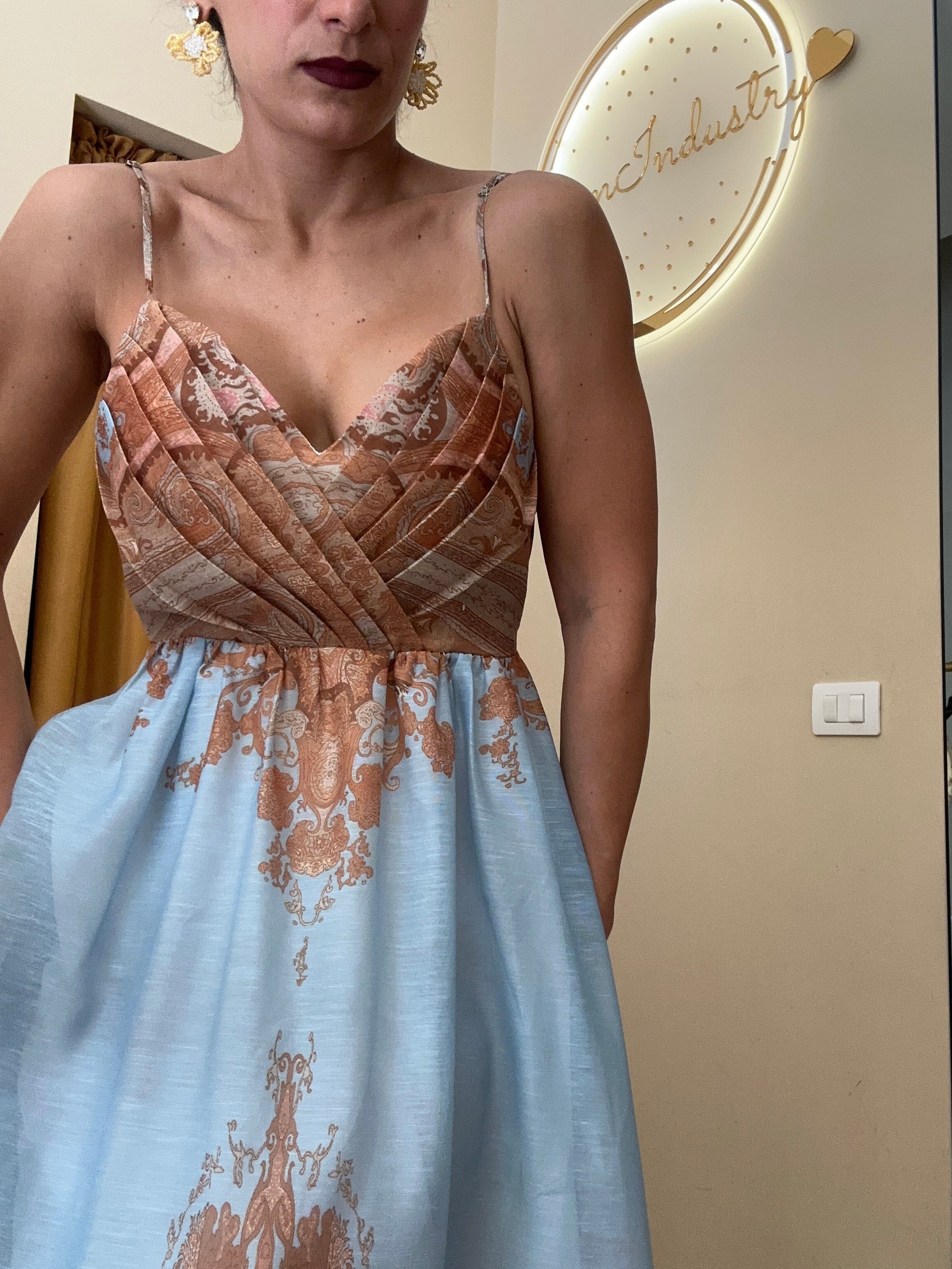 Abito Egitto chic CELESTE