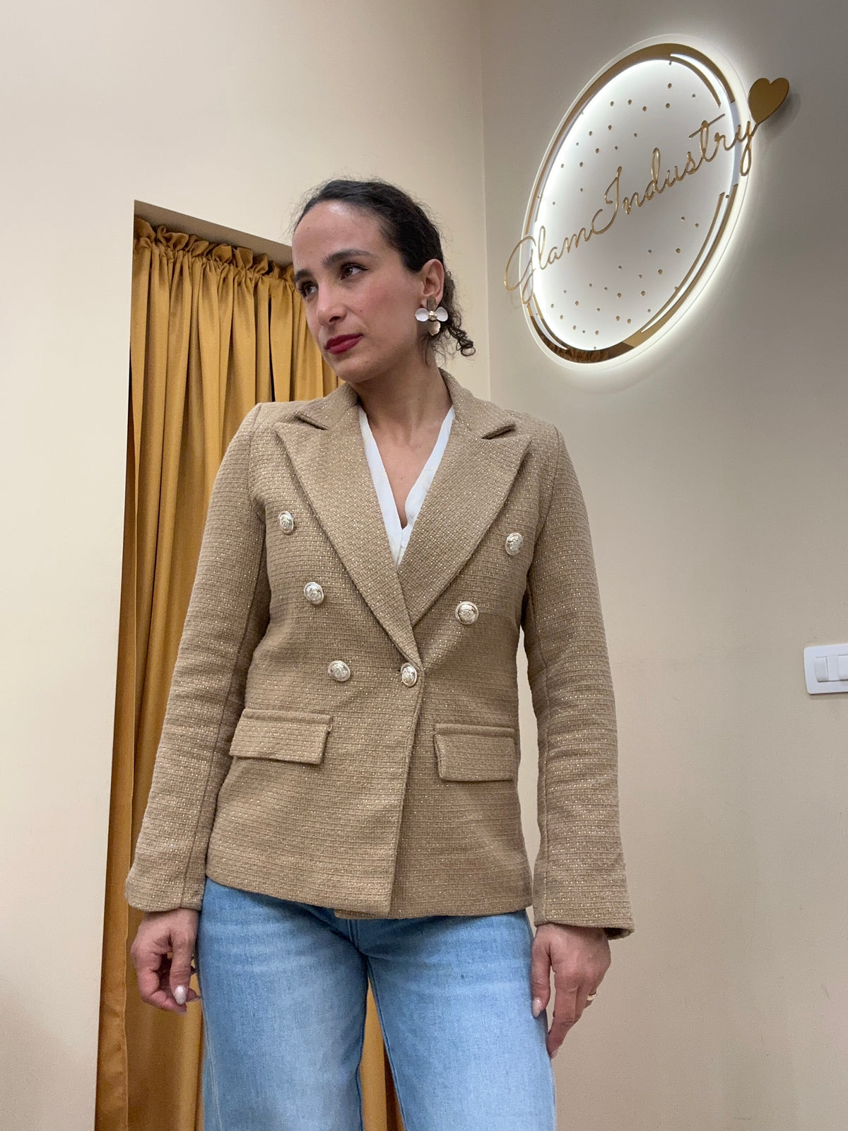 Blazer strutturato Camel