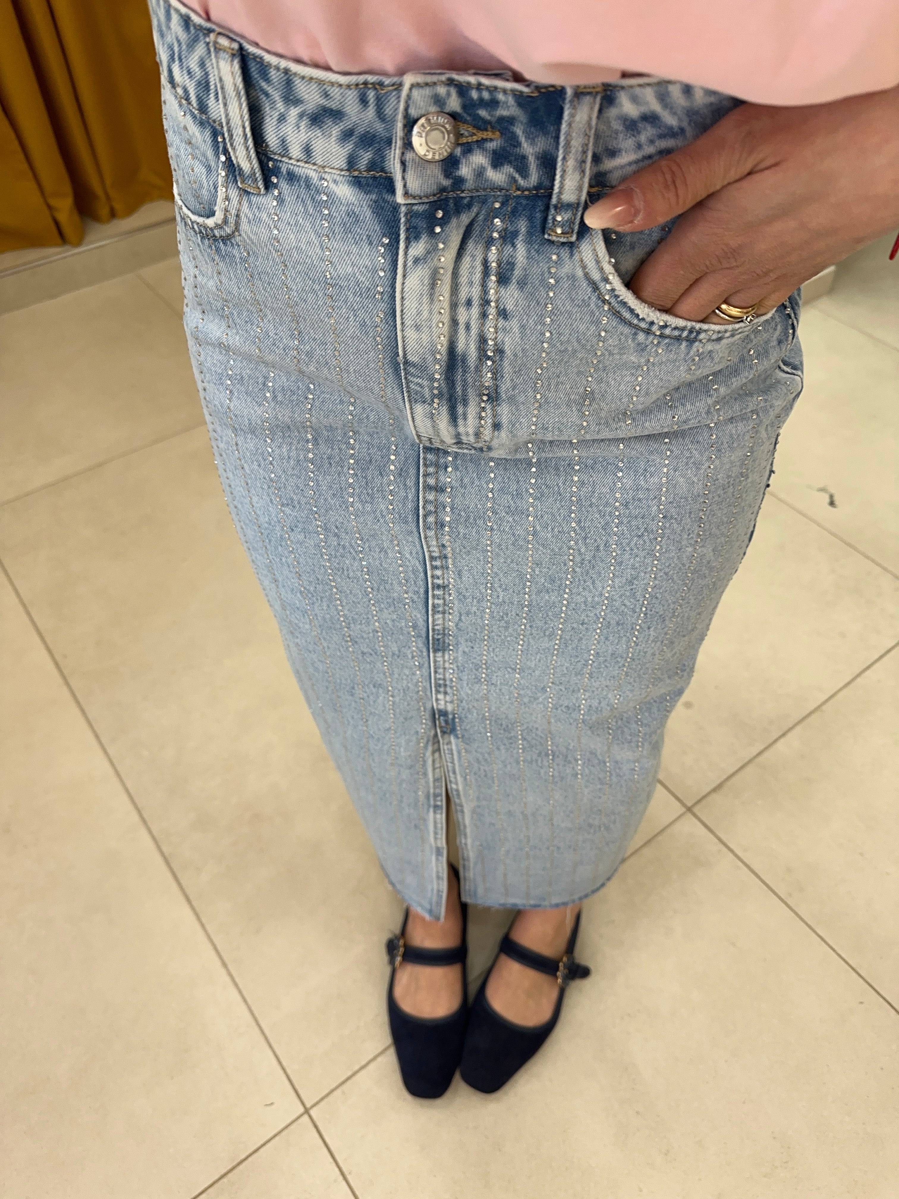 Longuette in DENIM glitter