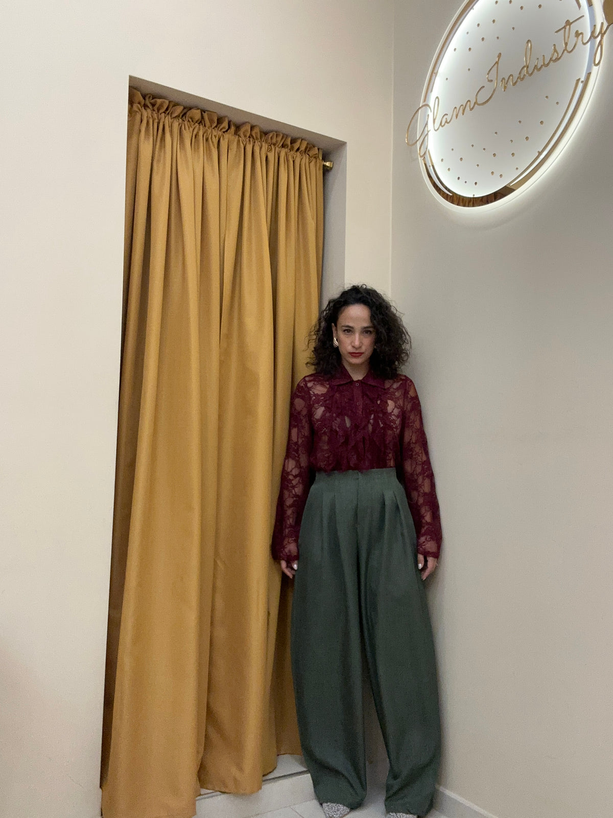 Pantalone palazzo mod Zara VERDE
