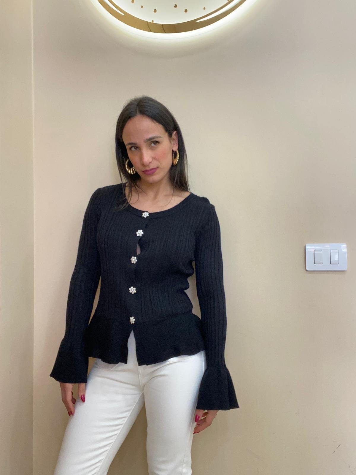 Maglia  bottoni fiore