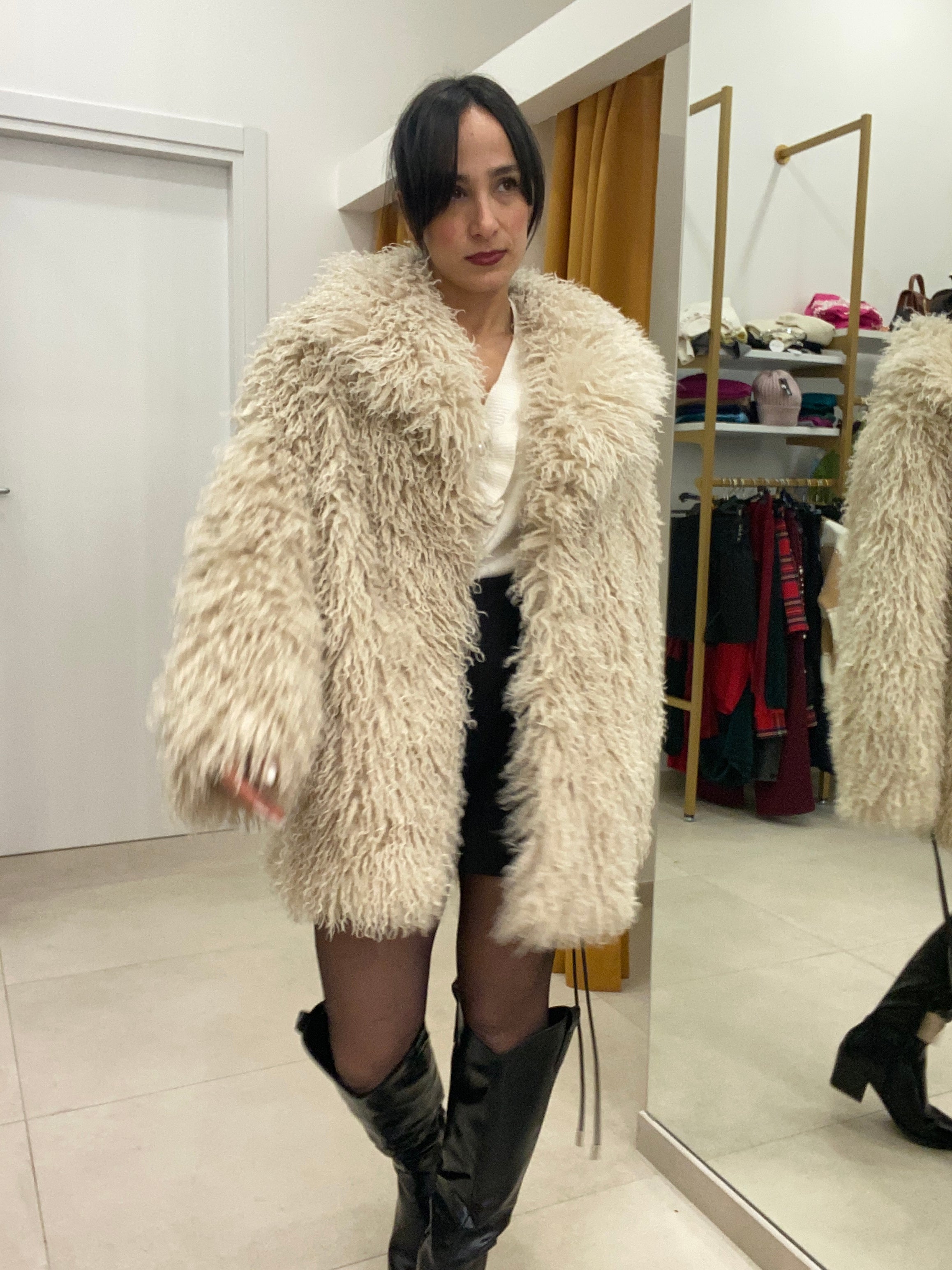 EcoPelliccia riccio beige