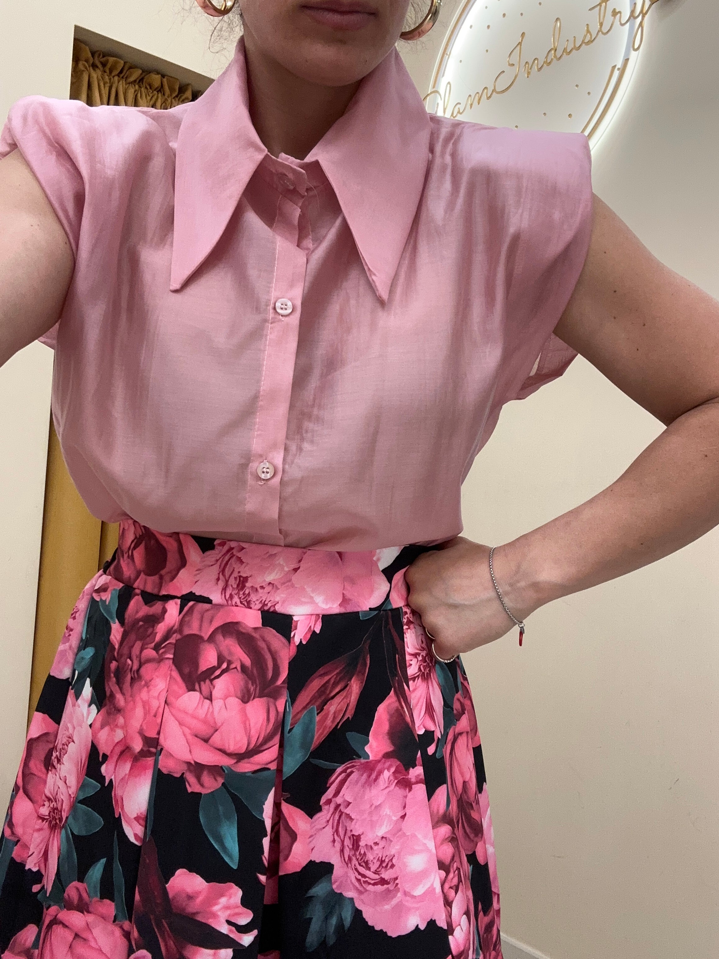 Camicia velata rosa