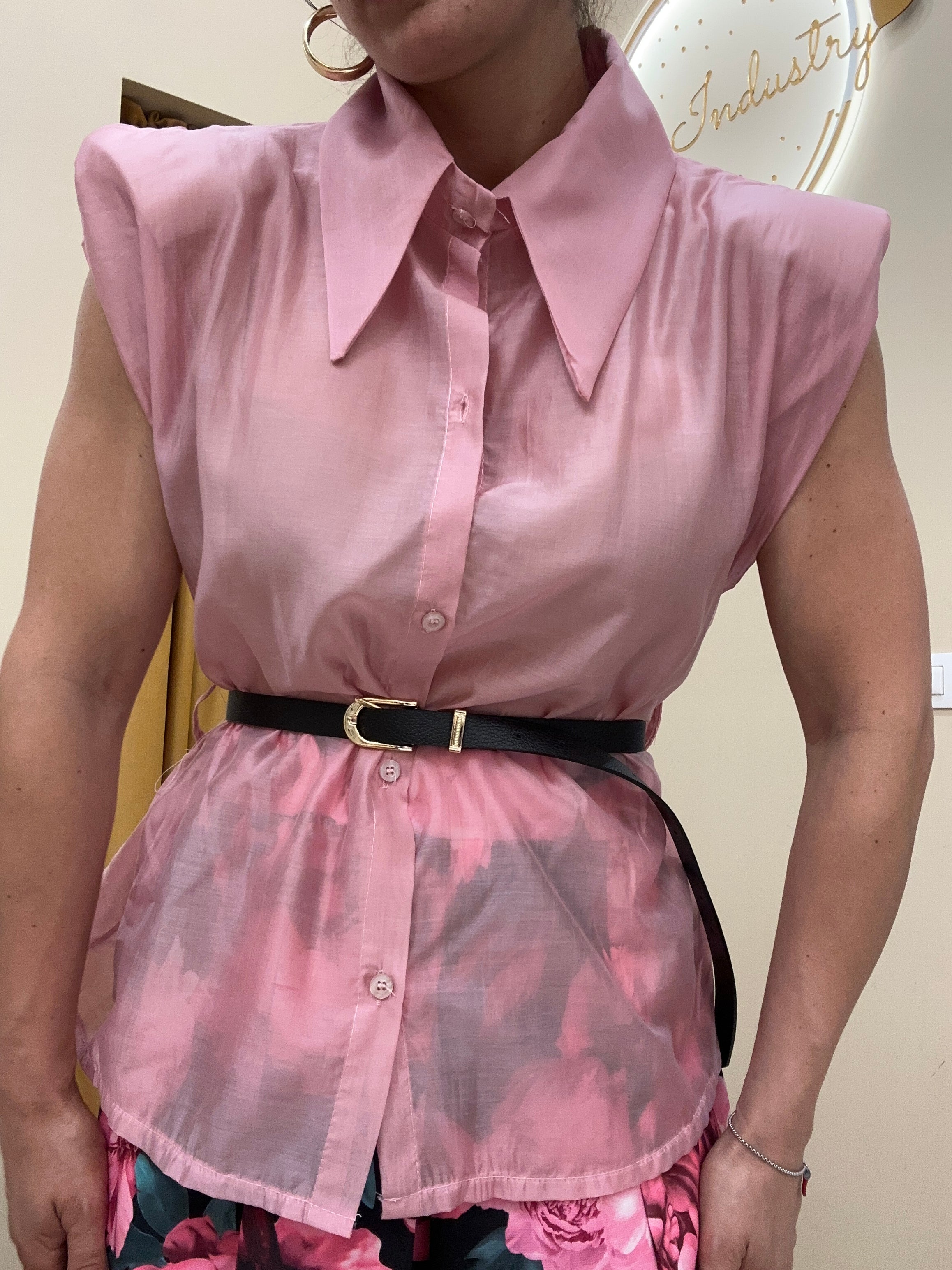 Camicia velata rosa