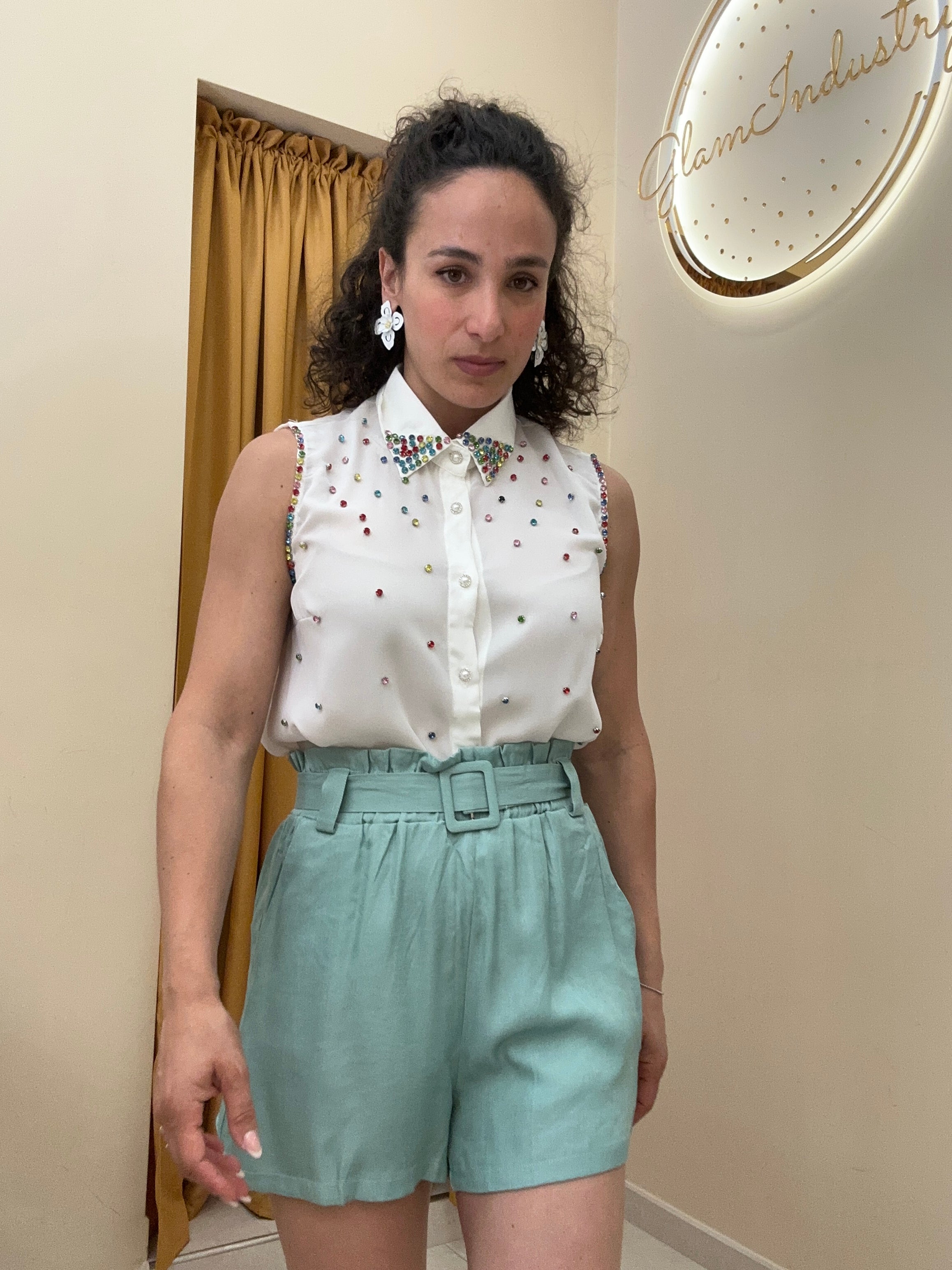 Camicia pietre colorate