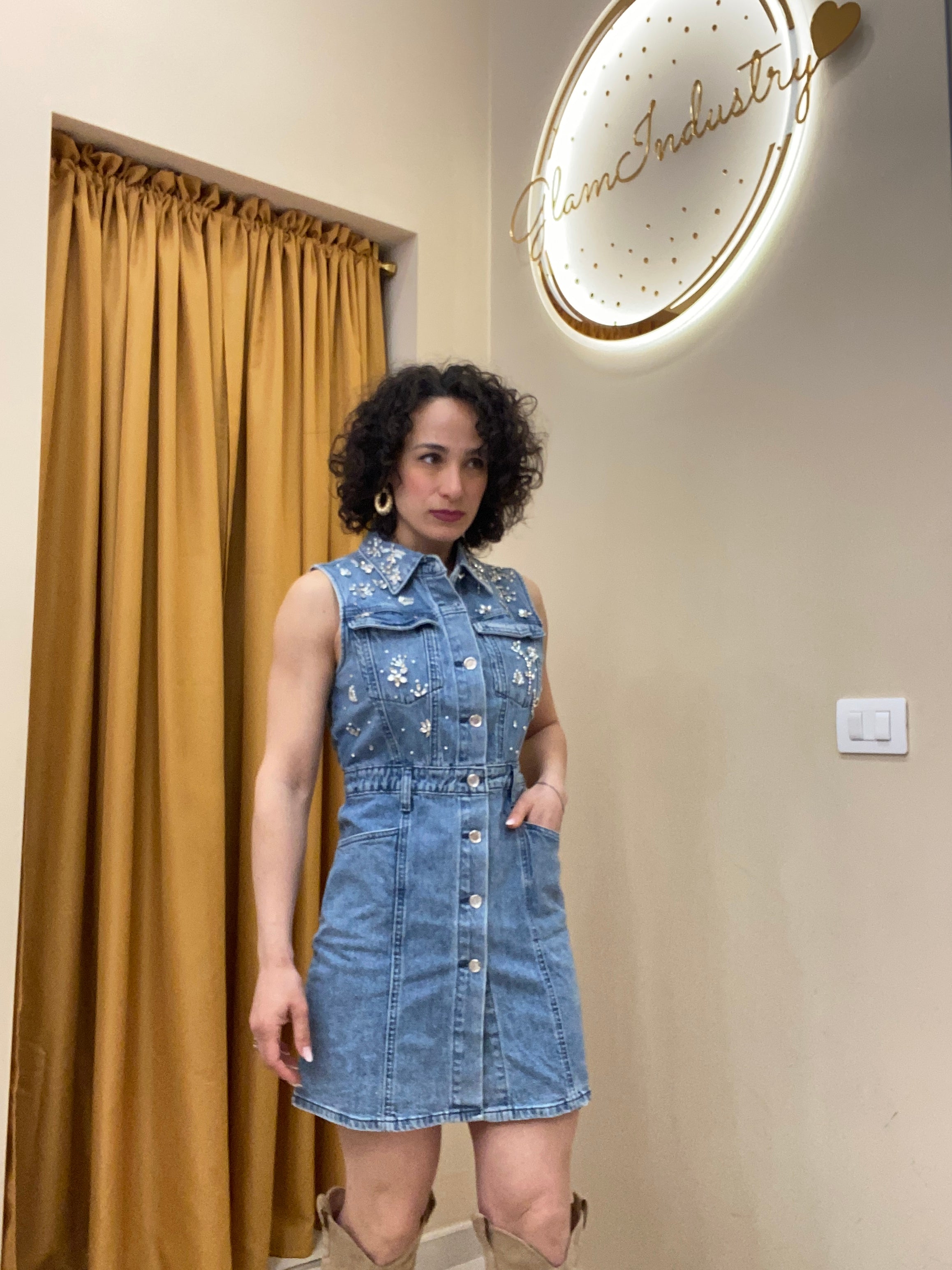 Tubino in denim preziosa