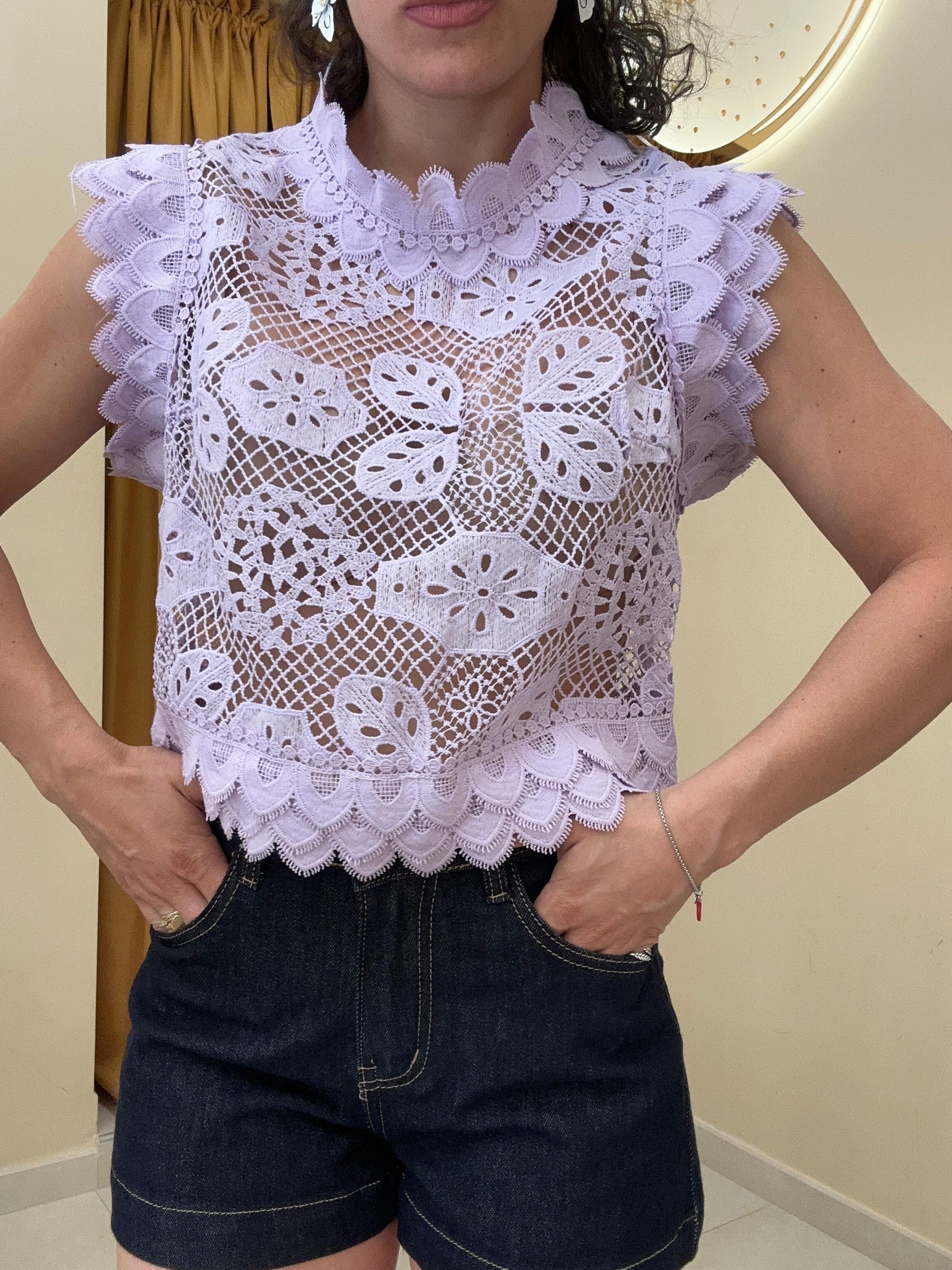 Blusa macramè